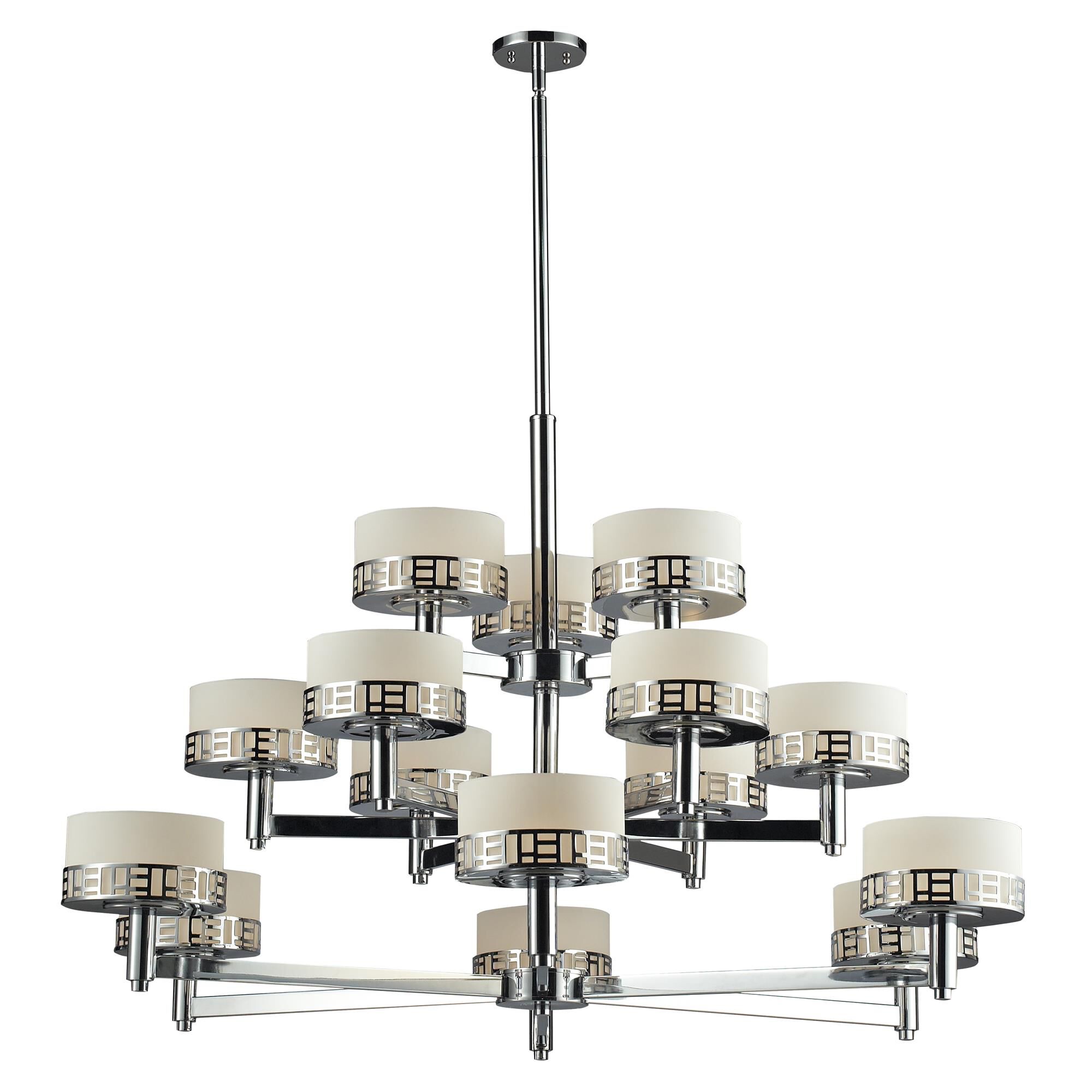 Shown in Chrome finish and Glass shade