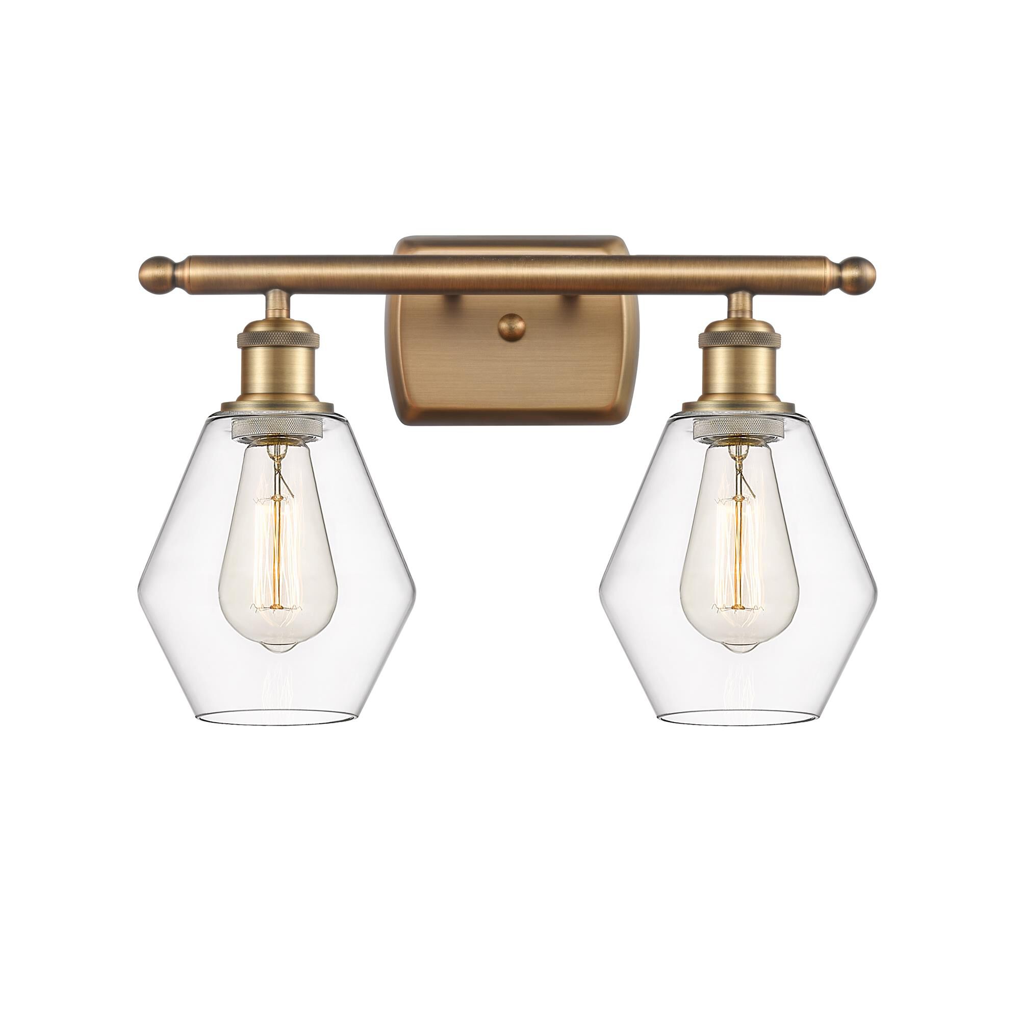 Shown in Brushed Brass  finish and Clear glass