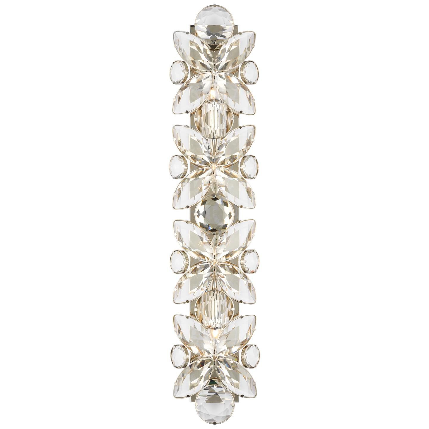 Shown in Polished Nickel finish and Crystal glass