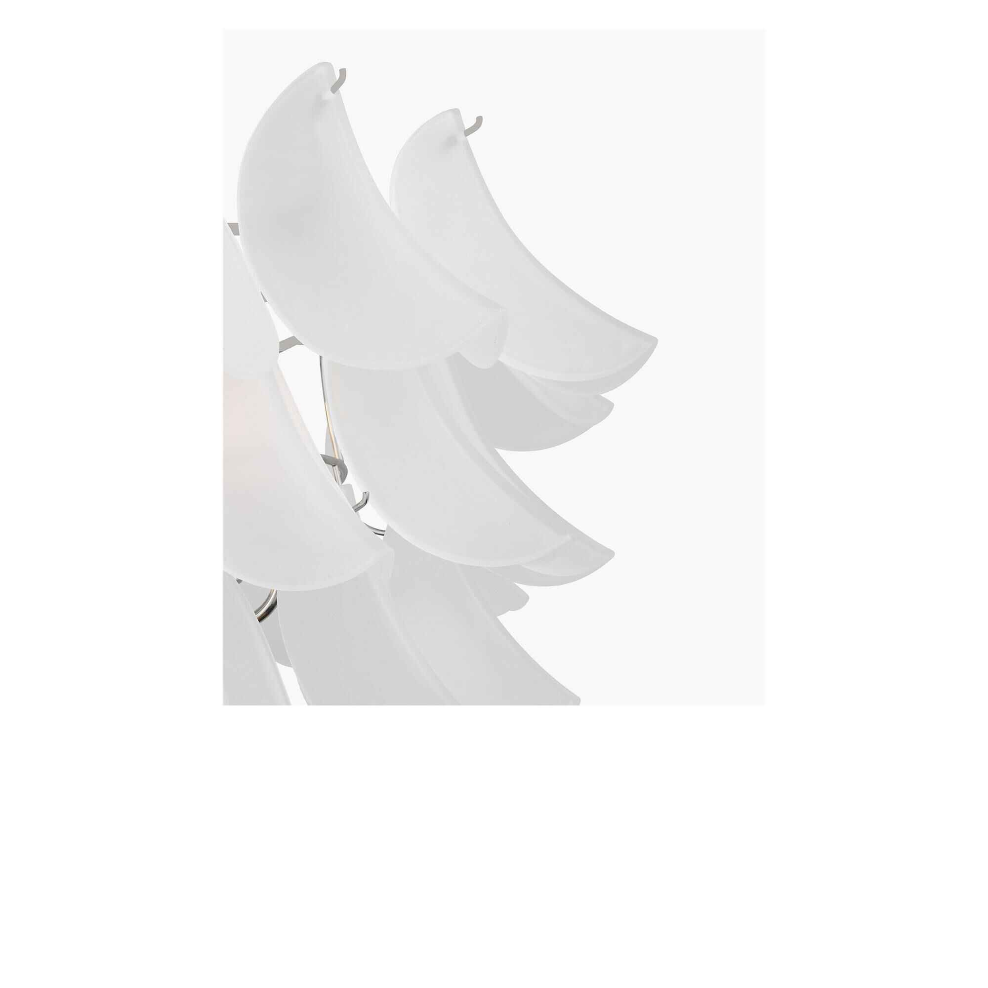 Shown in Polished Nickel finish and Etched glass