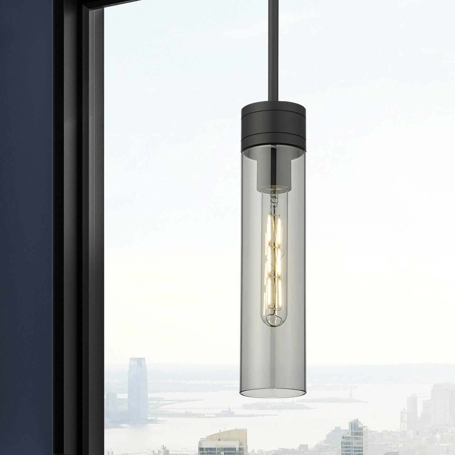 Shown in Matte Black finish and Light Smoke glass