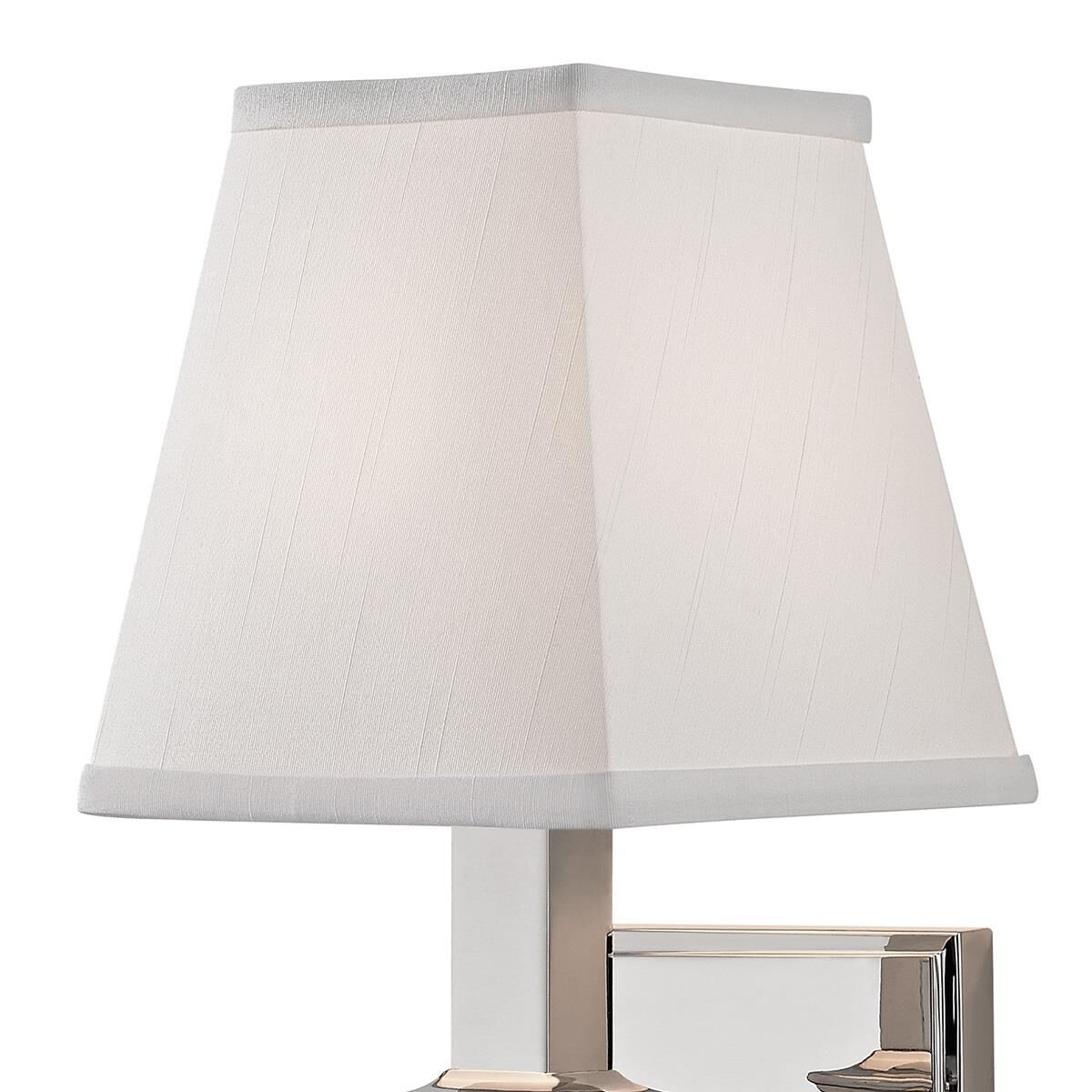 Shown in Polished Nickel finish and White Silk shade