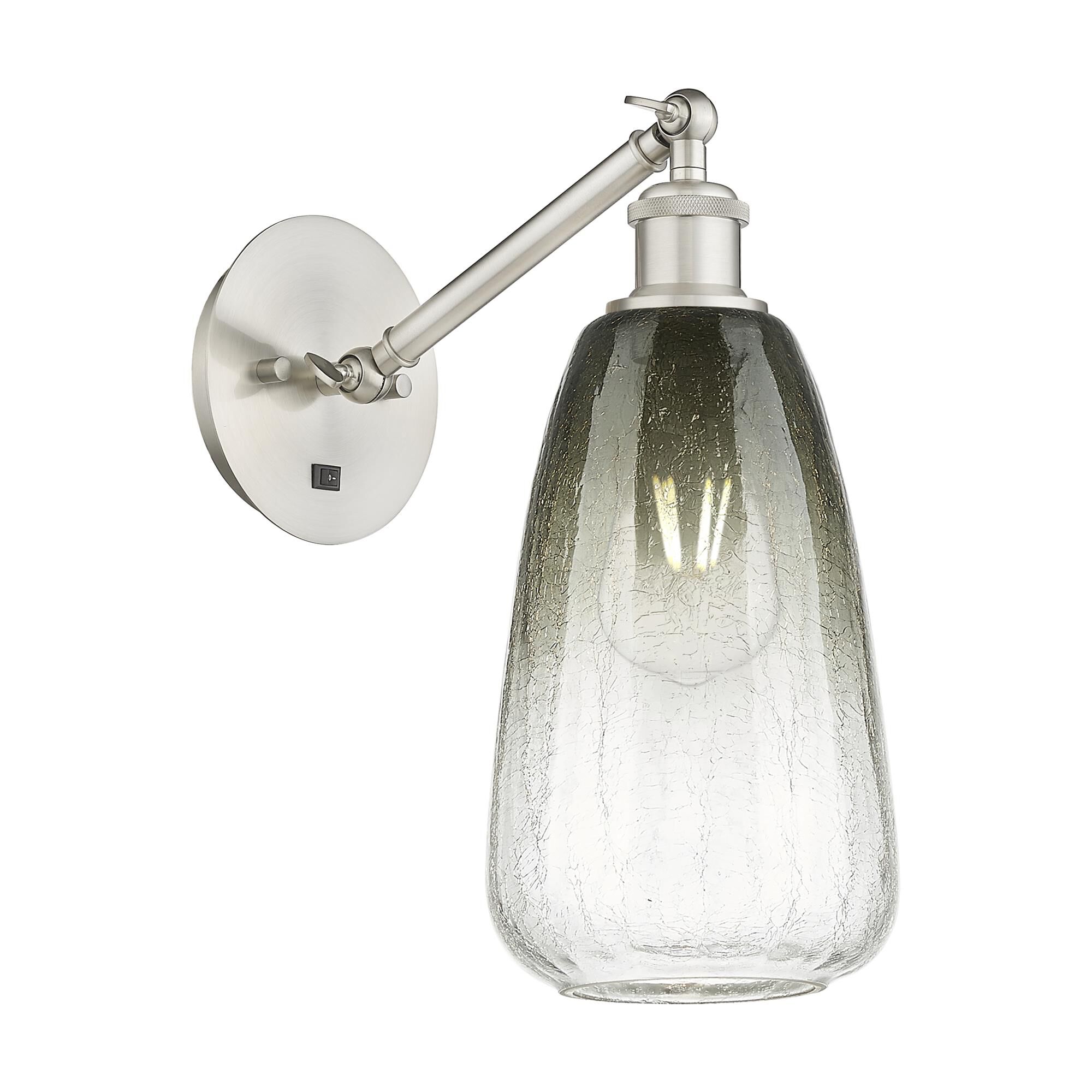 Shown in Brushed Satin Nickel finish and Slate glass