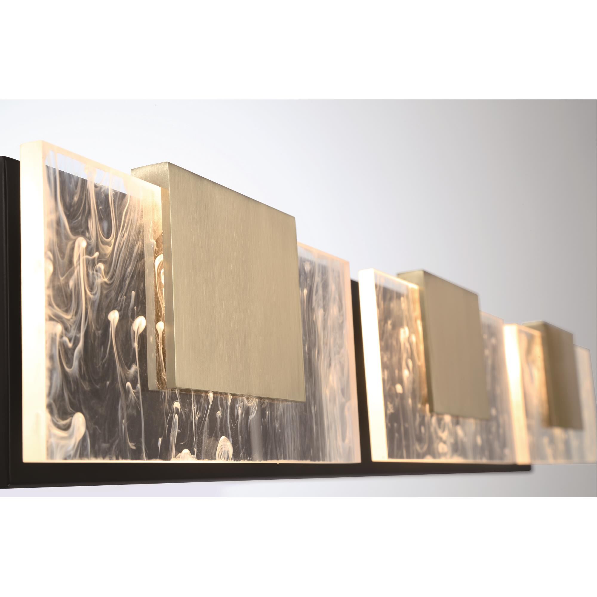 Shown in Black and Brass finish and Clear with Smoke Pattern Acrylic glass