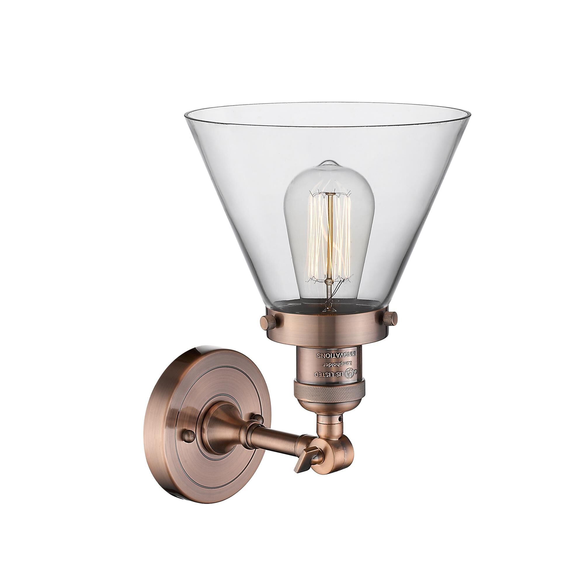 Shown in Antique Copper finish and Clear glass