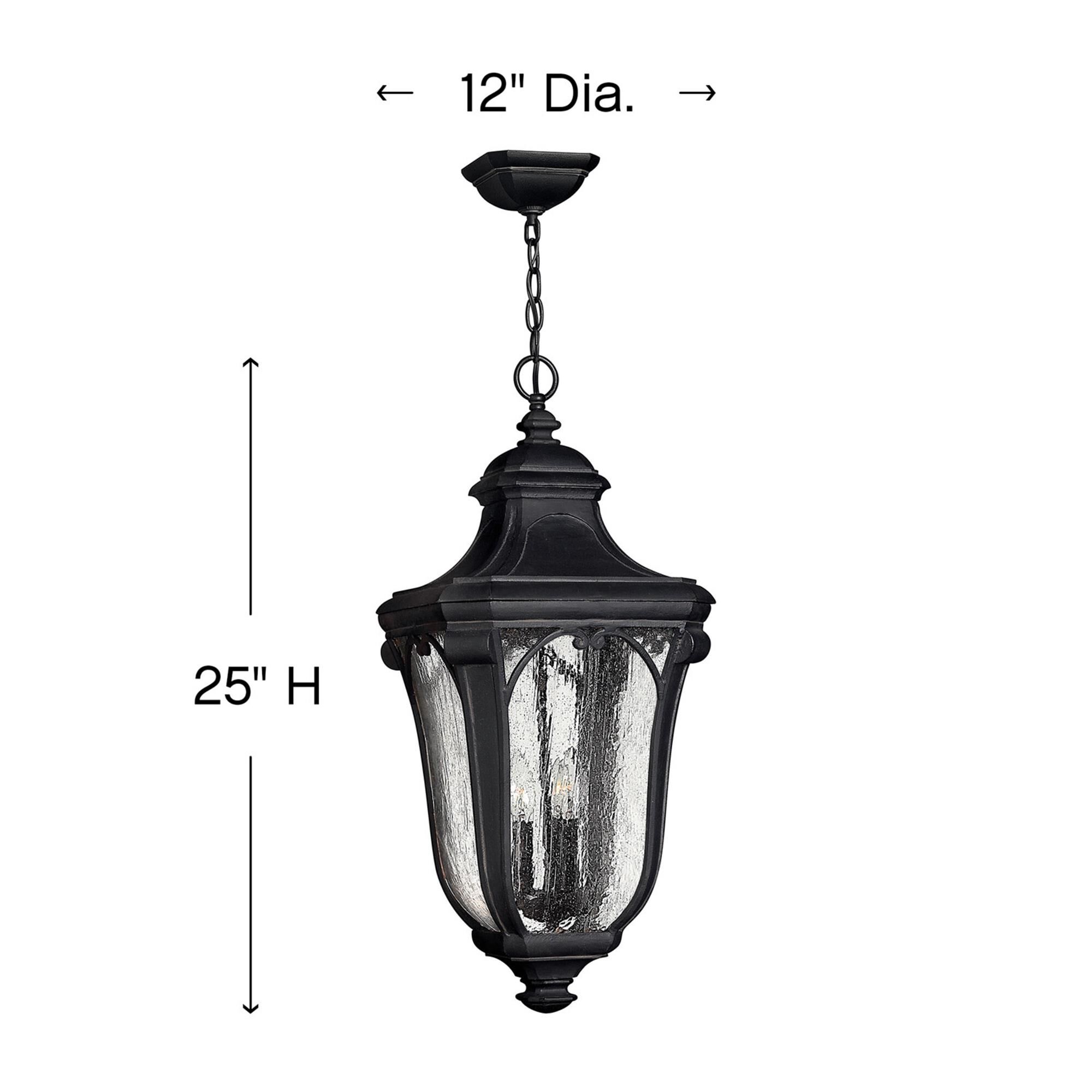 Shown in Museum Black finish and Clear Seedy glass