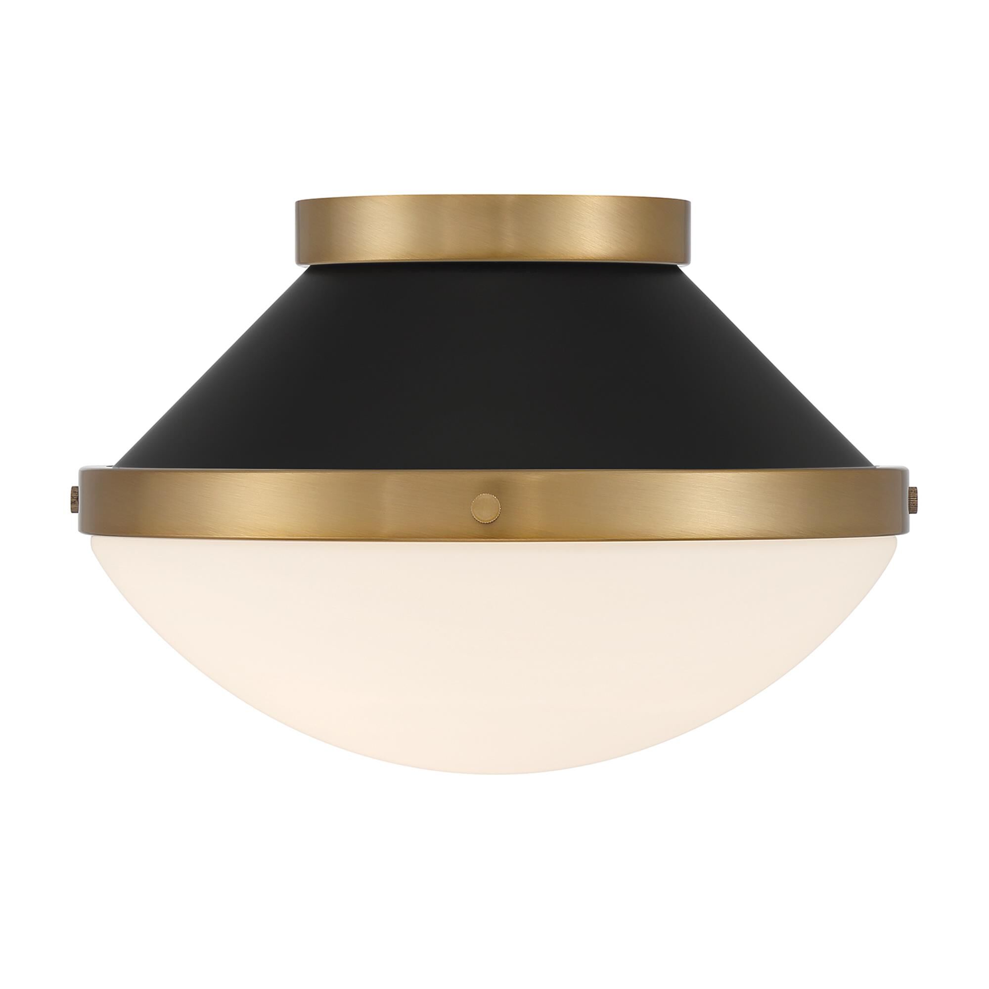 Shown in Vibrant Gold and Matte Black finish and Etched Opal glass
