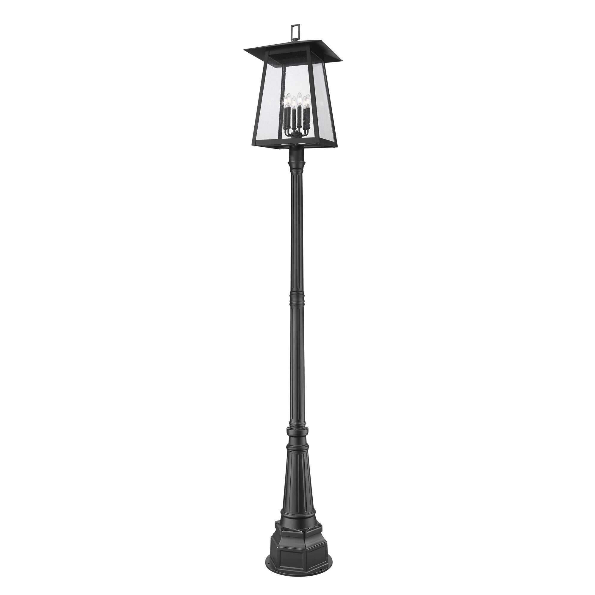 Shown in Black finish and Clear Seedy glass and Clear Seedy shade