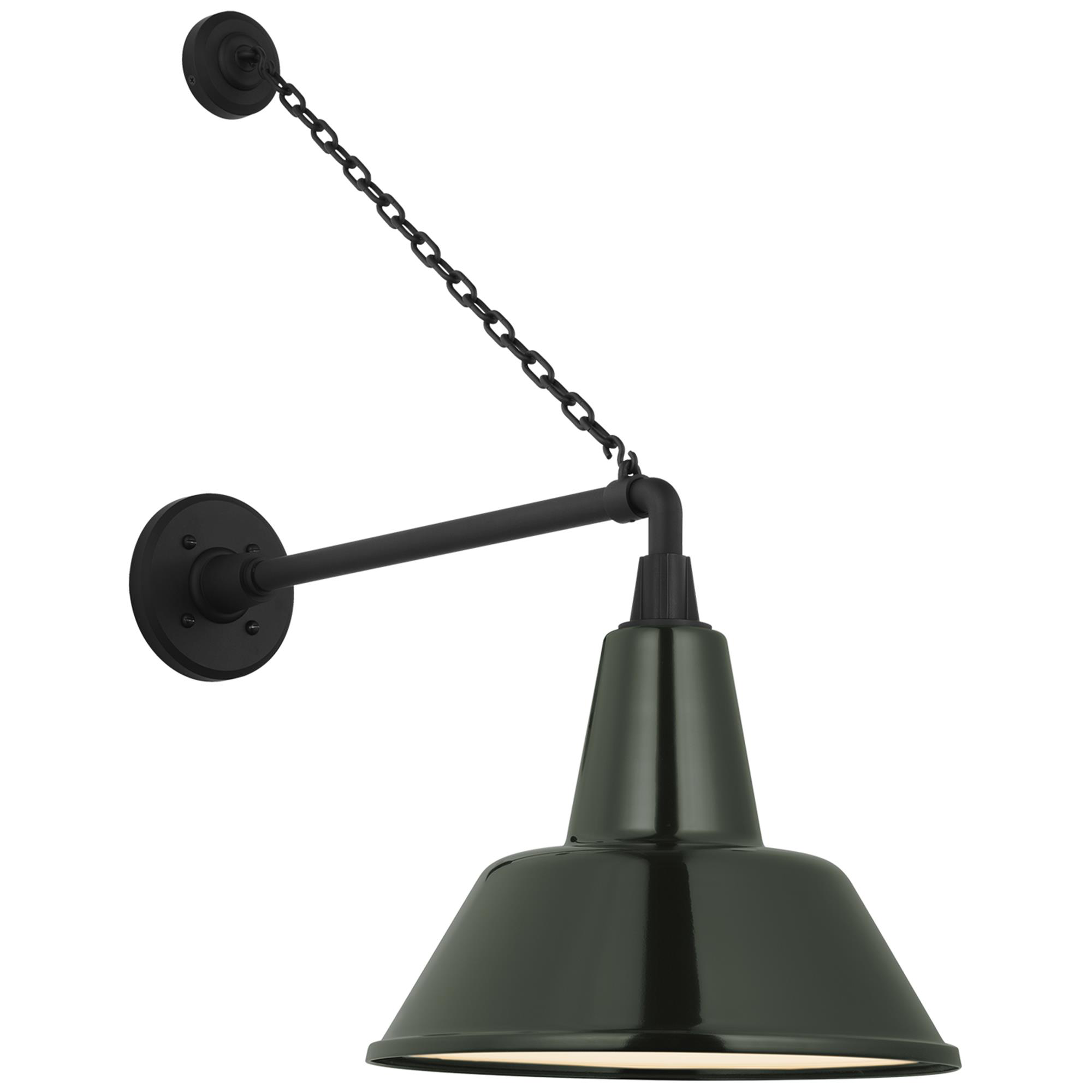 Shown in Matte Black finish and Green shade
