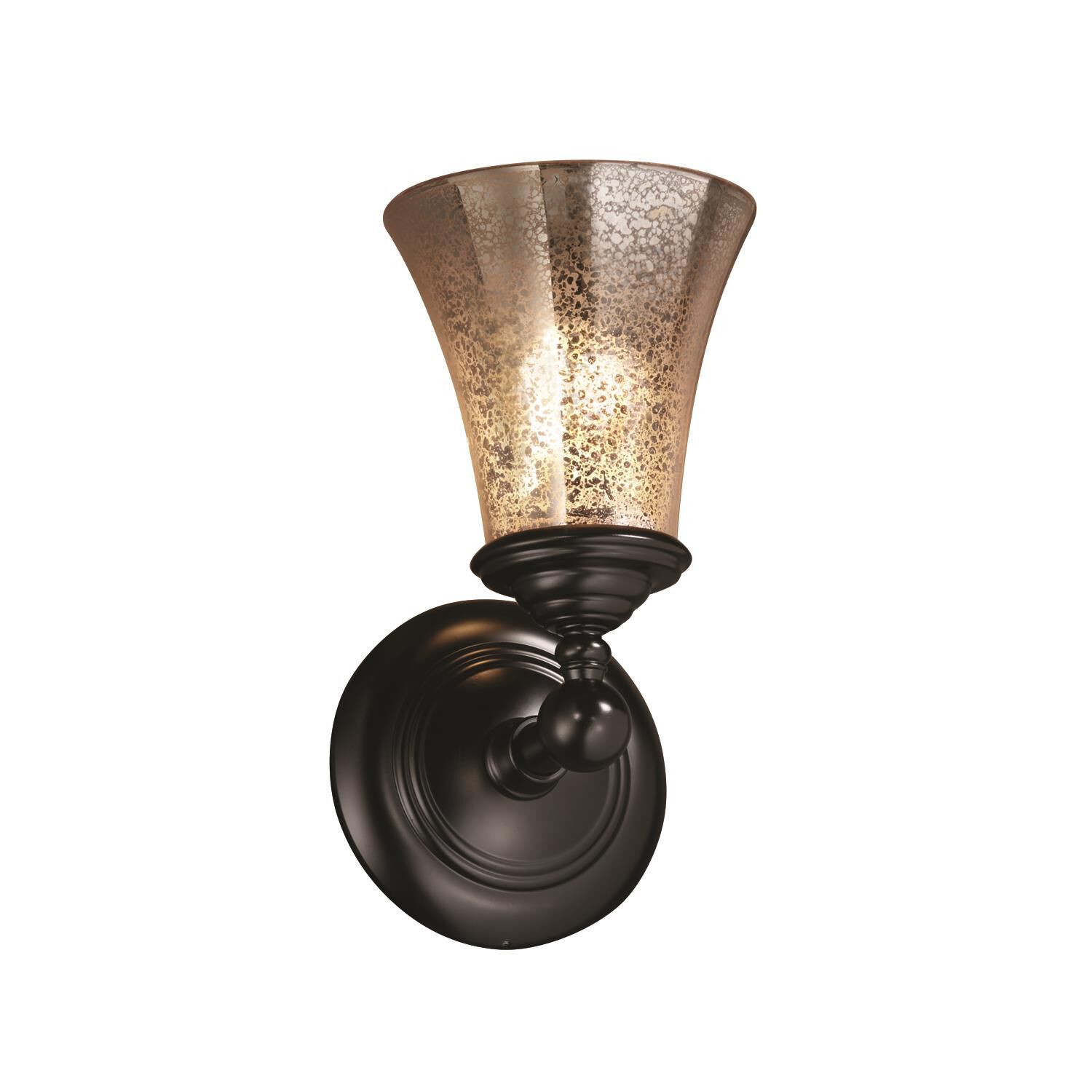 Shown in Matte Black finish and Mercury Artisan glass and Round Flared shade and Round Flared accent
