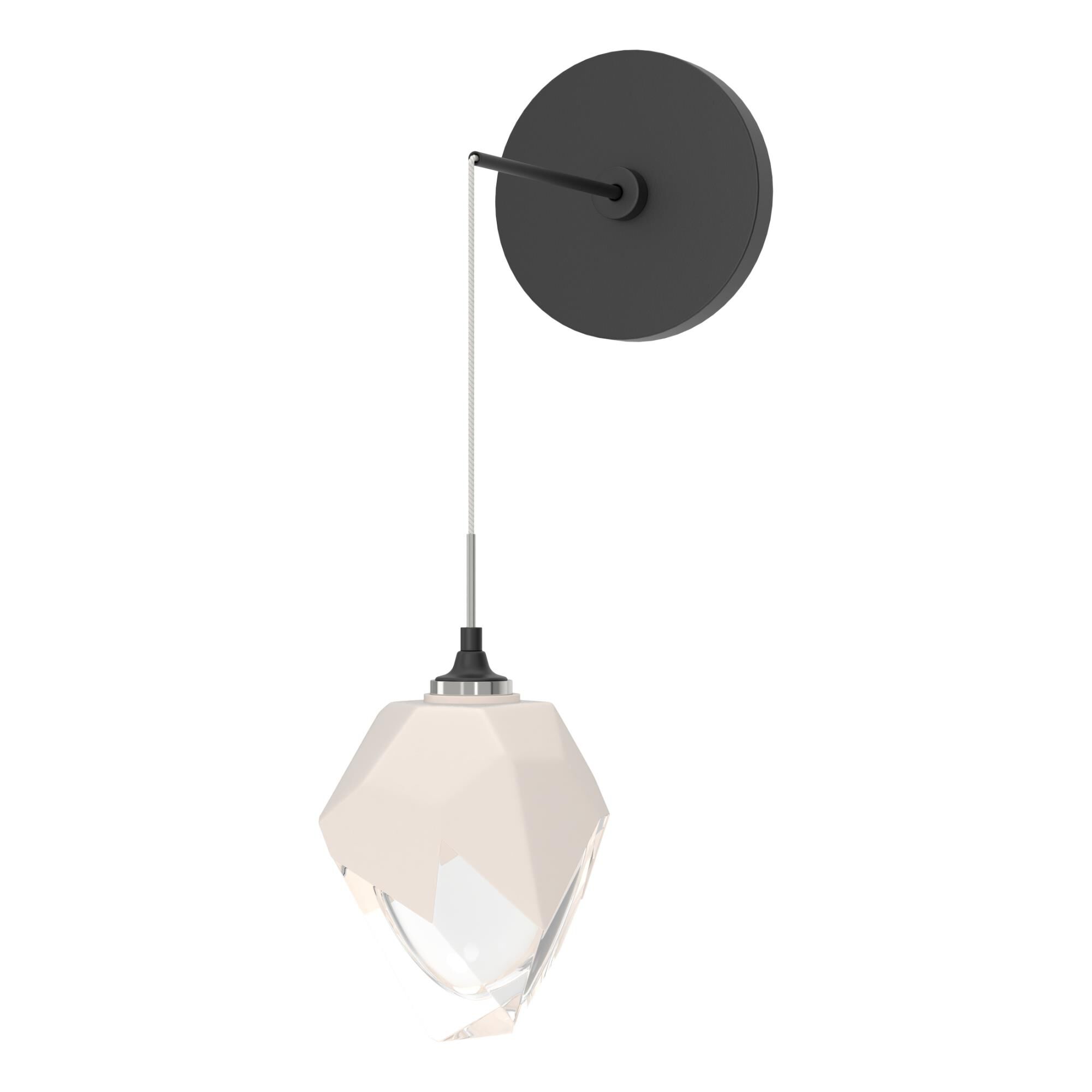 Shown in Black finish and White glass and White Glass shade