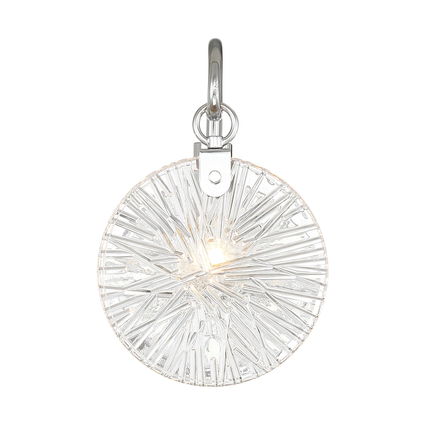 Shown in Polished Chrome finish and Clear Starburst glass