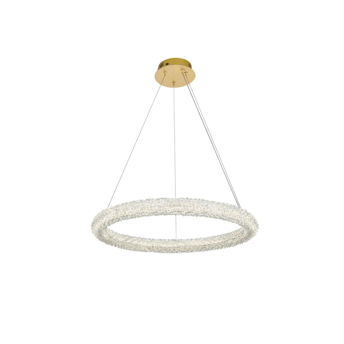 Shown in Satin Gold finish and Clear Royal Cut crystal