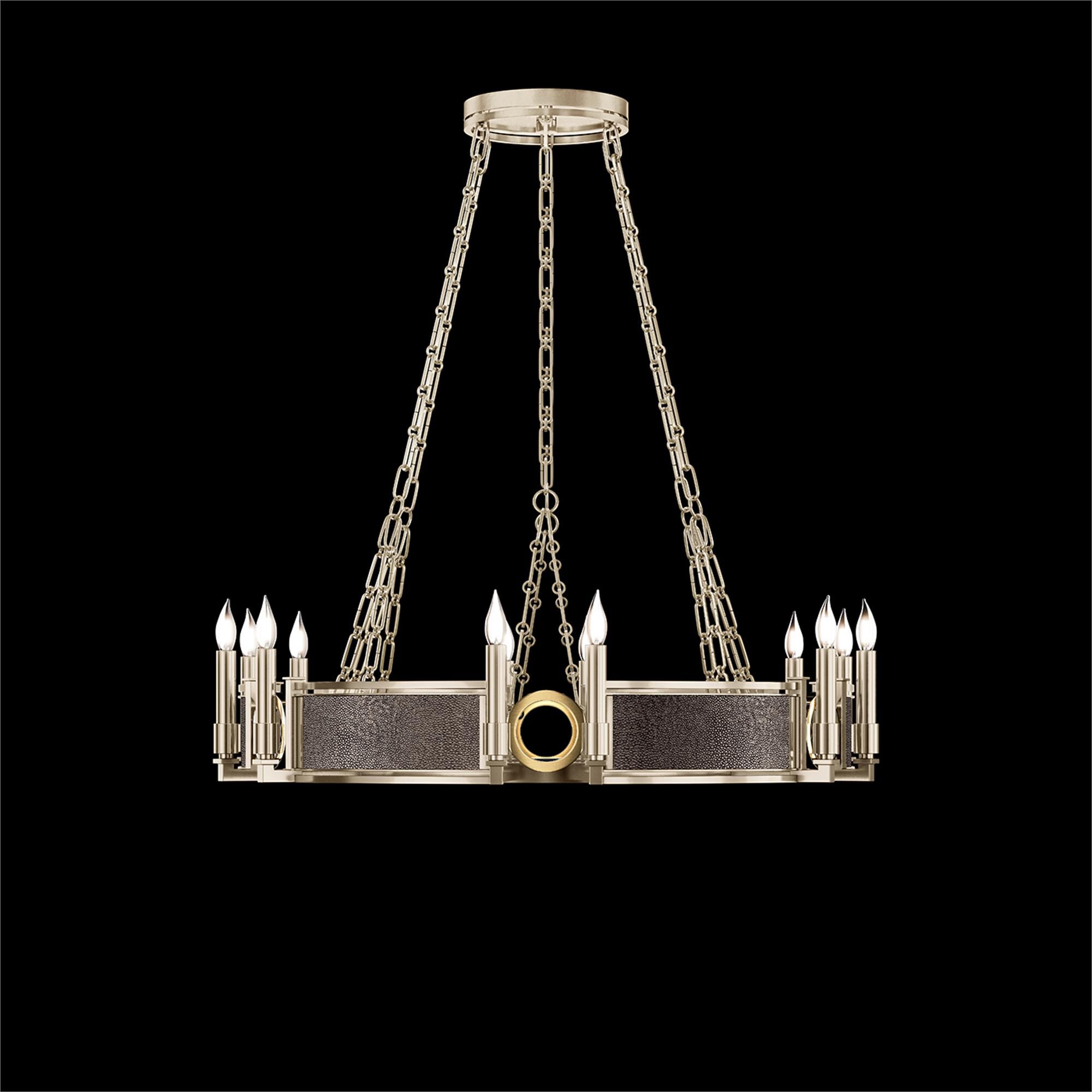 Shown in Champagne and Brass  finish and Pebble accent
