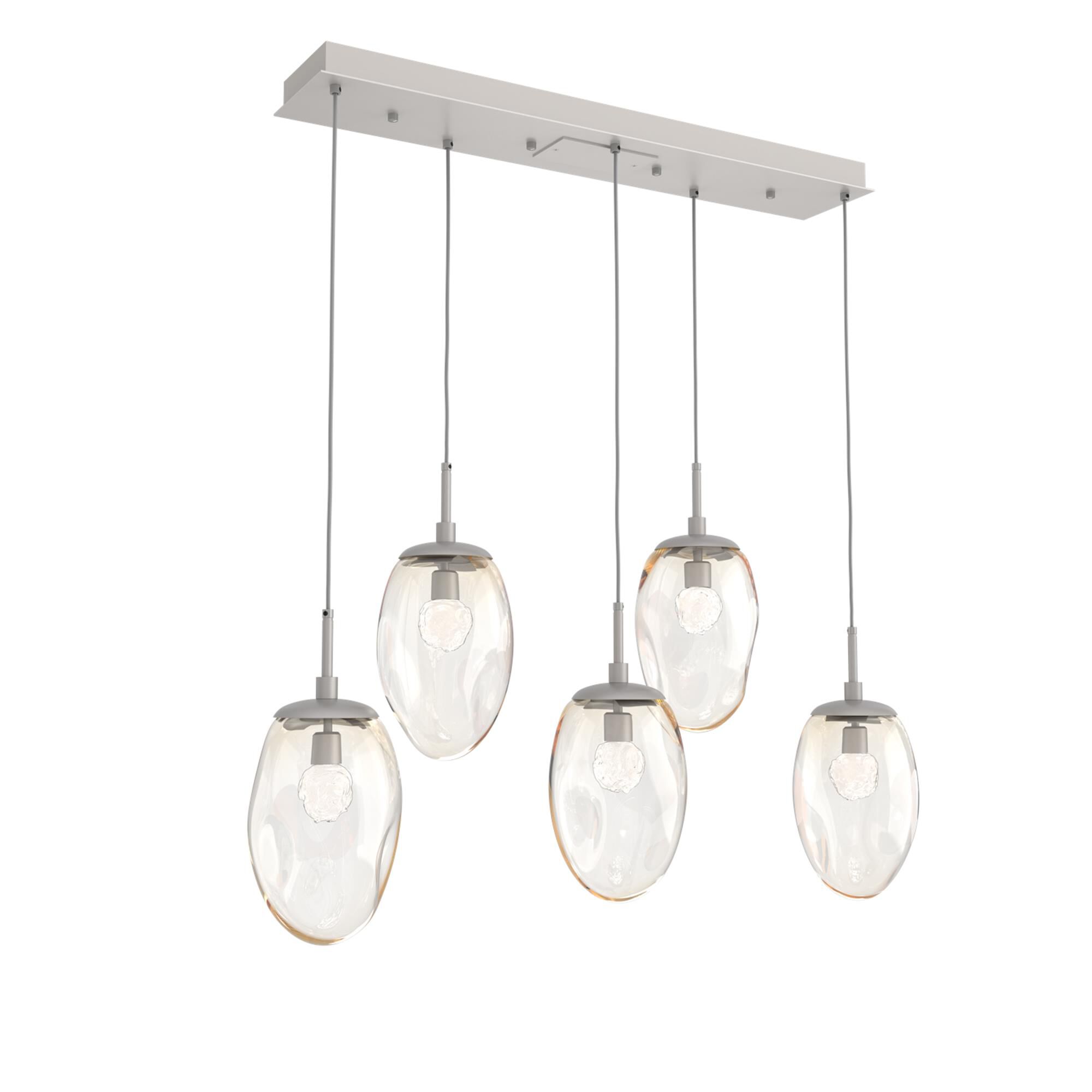 Shown in Metallic Beige Silver finish and Floret Inner Amber Outer glass