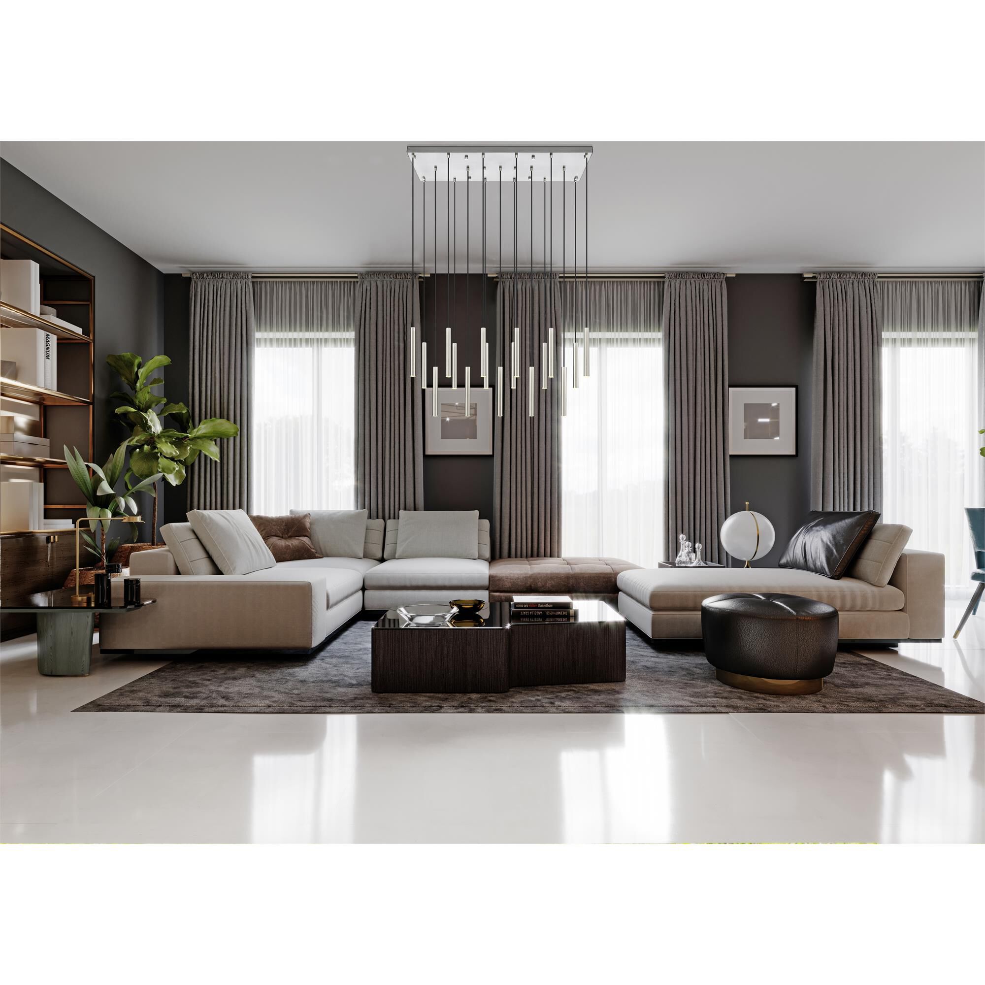 Shown in Brushed Nickel finish and Brushed Nickel glass and Brushed Nickel shade