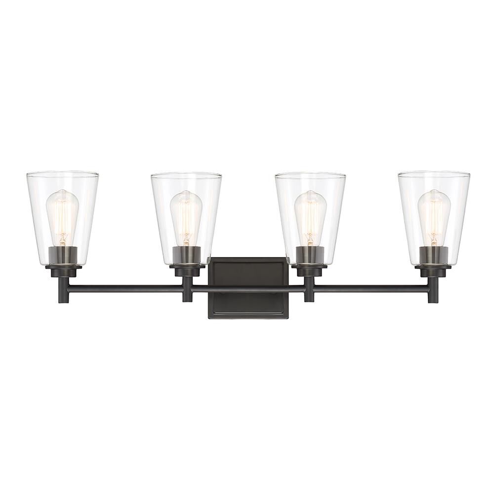 Shown in Matte Black finish and Clear glass and Clear Glass shade