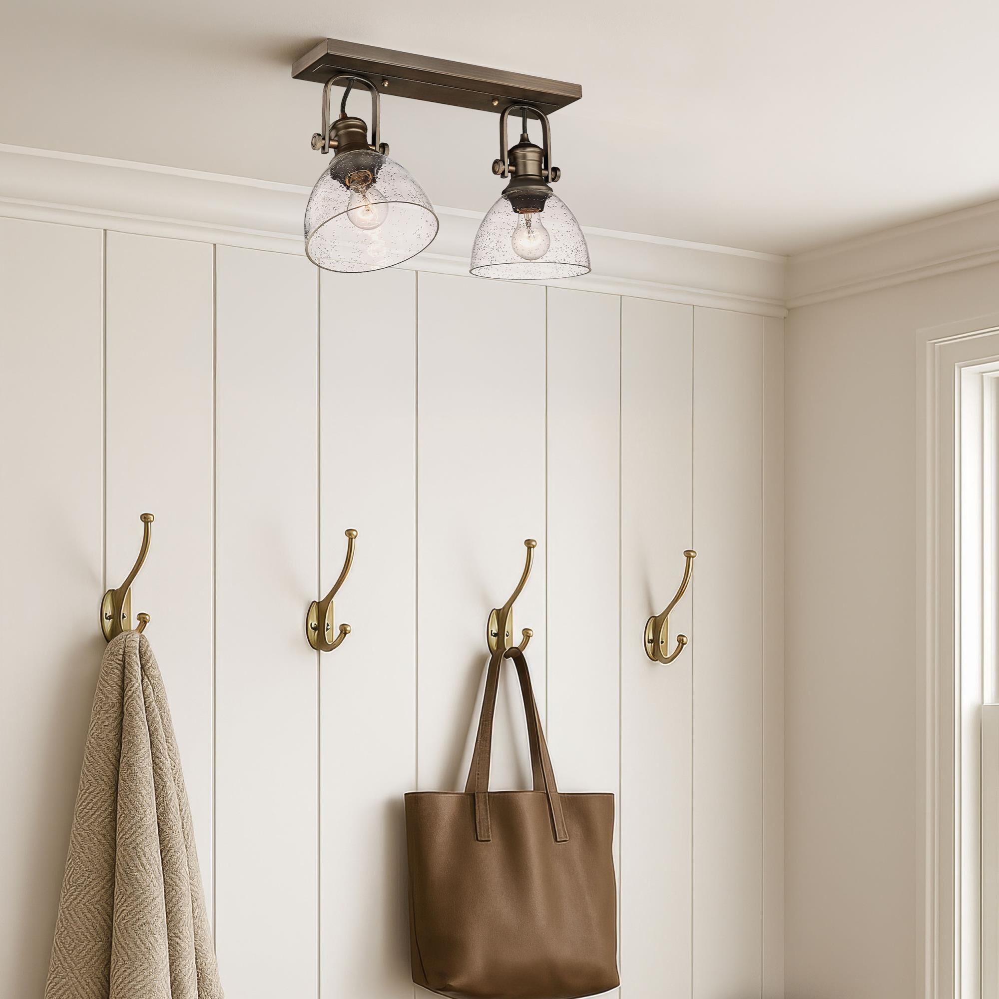 Hines 10 Inch Damp Rated Semi Flush Mount by Golden Lighting