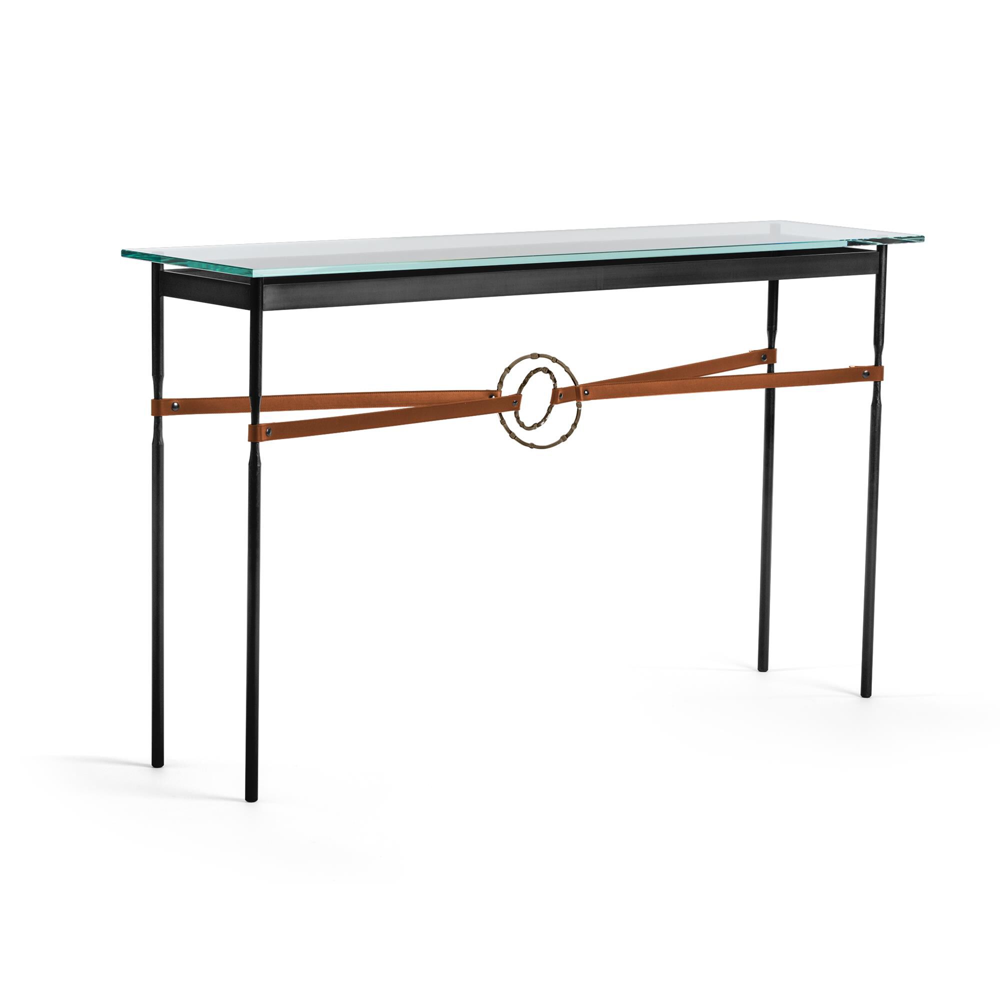 Shown in Black finish and Bronze with Leather Chestnut  accent