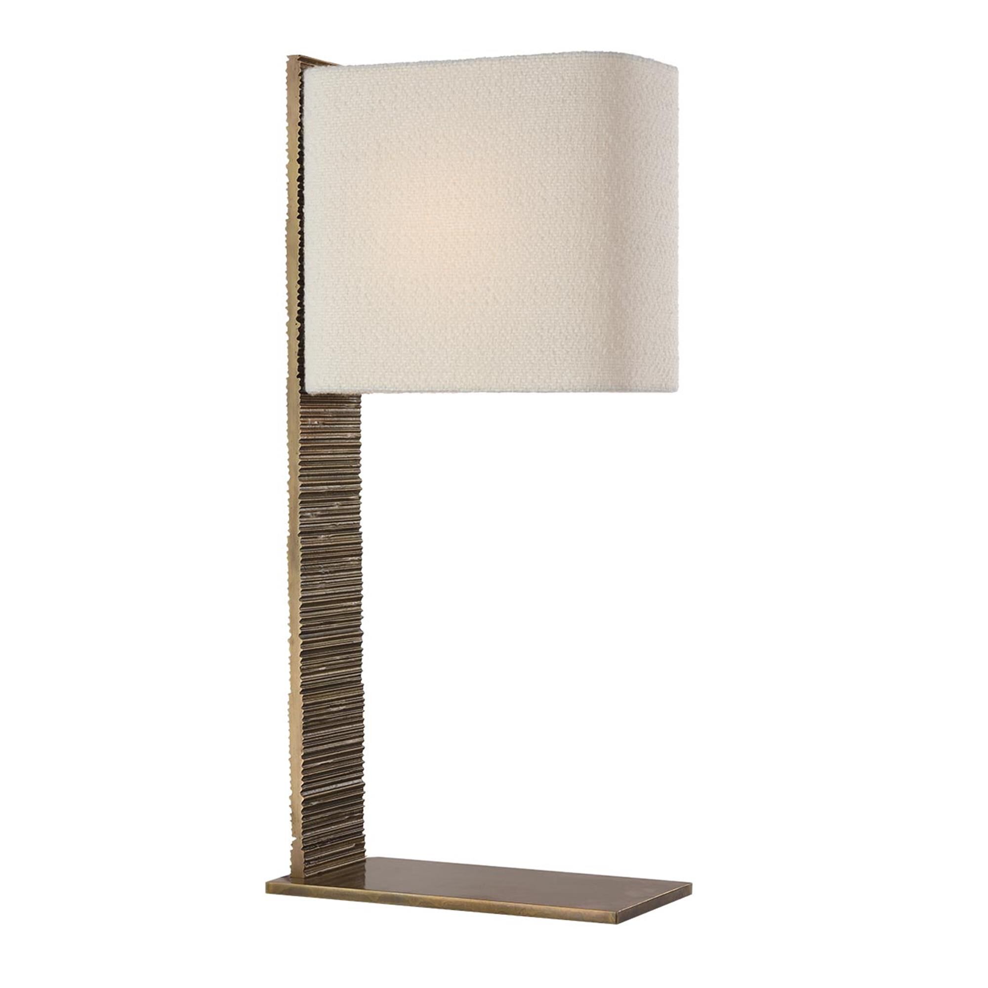 Shown in Ridged Tombac finish and Boucle Rectangle shade
