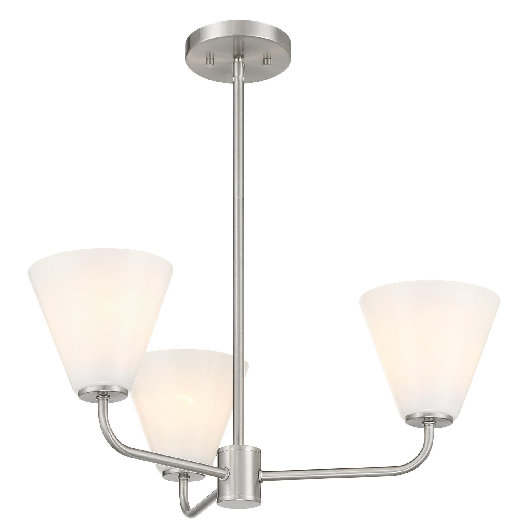 Shown in Satin Nickel finish and Strie shade