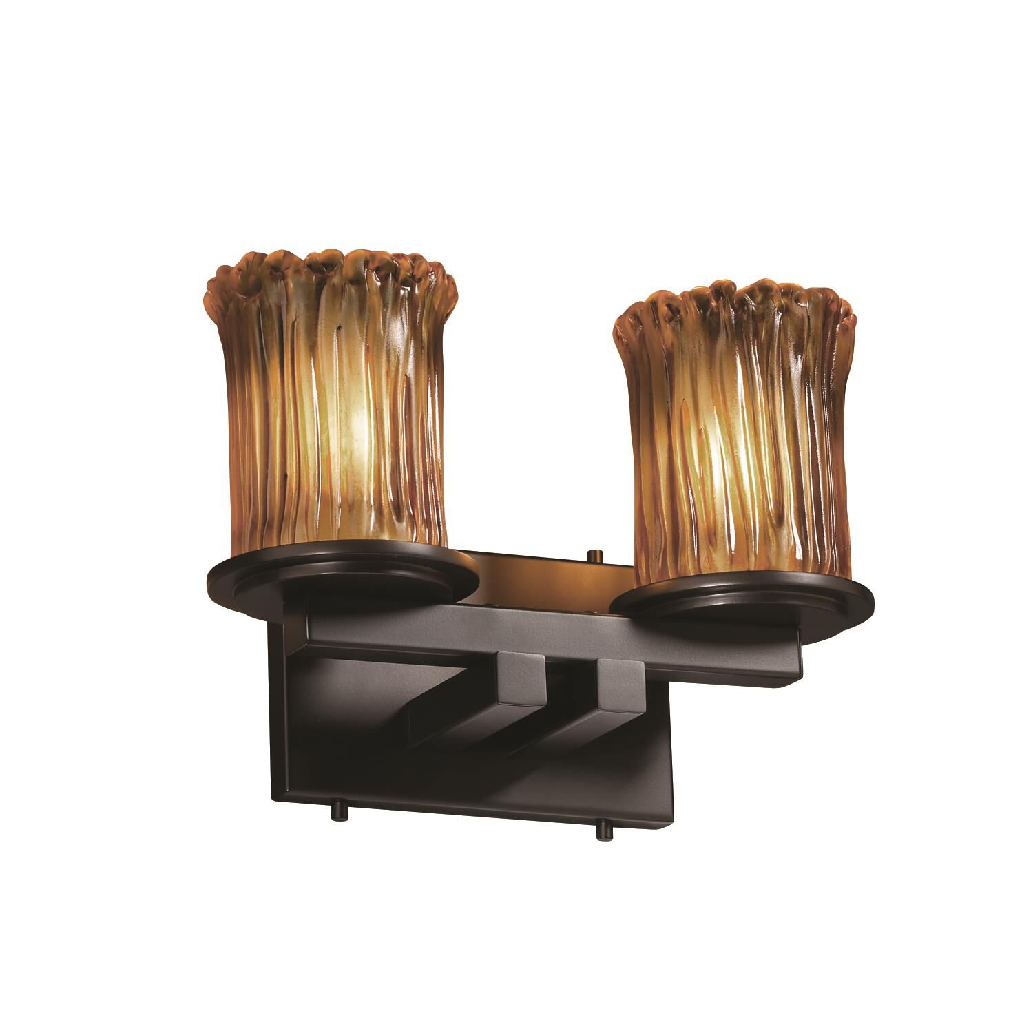 Shown in Matte Black finish and Amber Venetian glass and Cylinder with Rippled Rim (GLA) shade and Cylinder with Rippled Rim accent