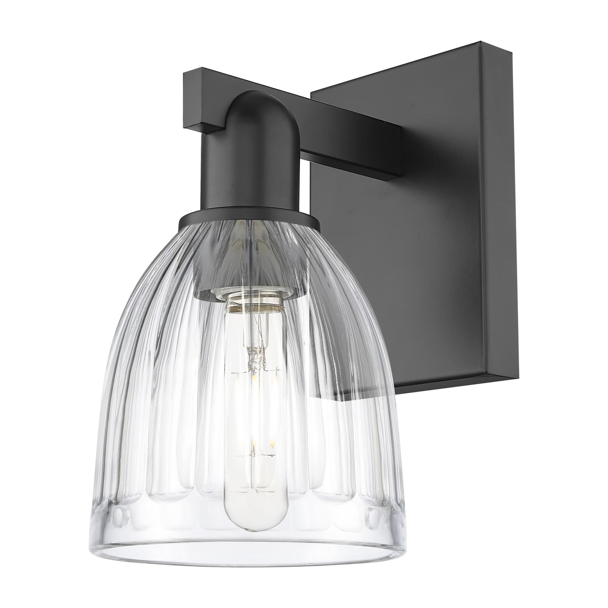 Shown in Matte Black finish and Clear glass