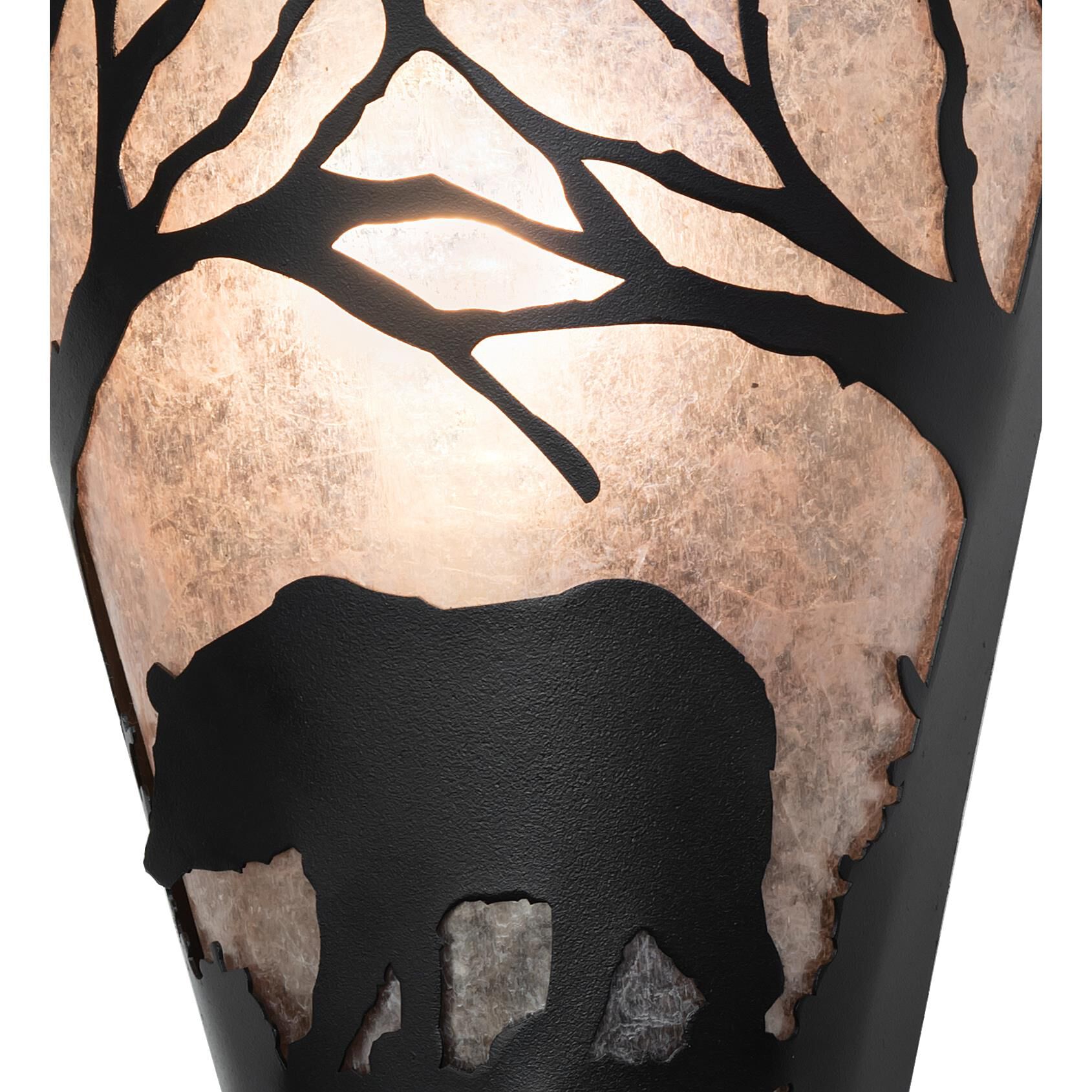 Shown with Black Metal Finish;Silver Mica glass