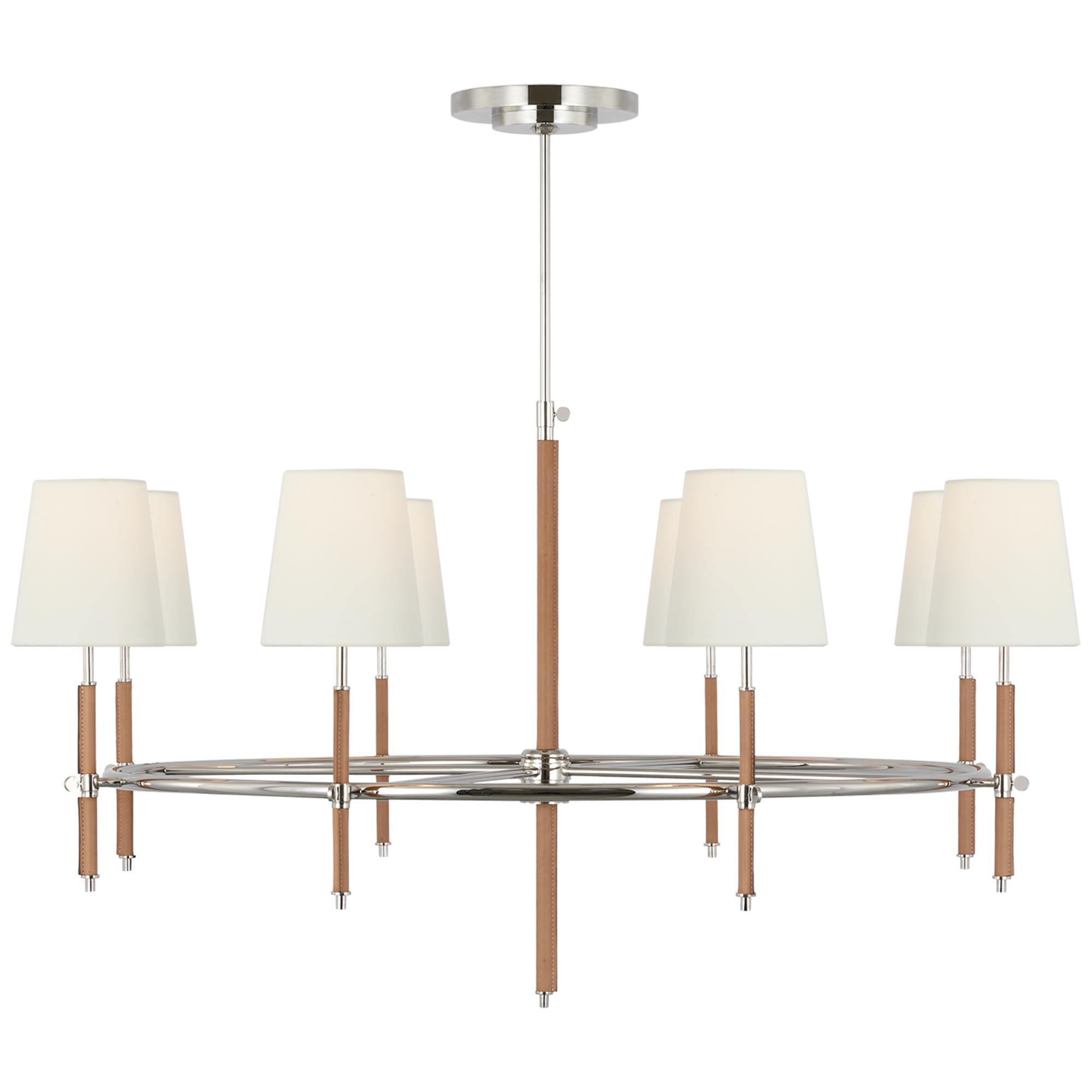 Shown in Polished Nickel and Natural Leather finish