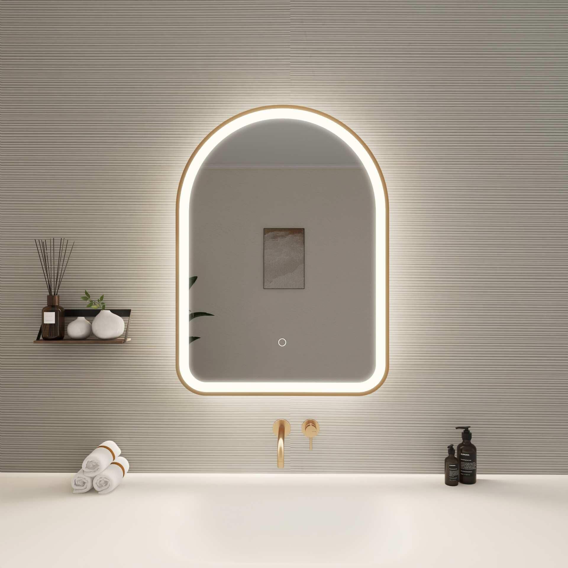 Harmoni 30 Inch Arched LED Lighted Mirror by Elegant Decor