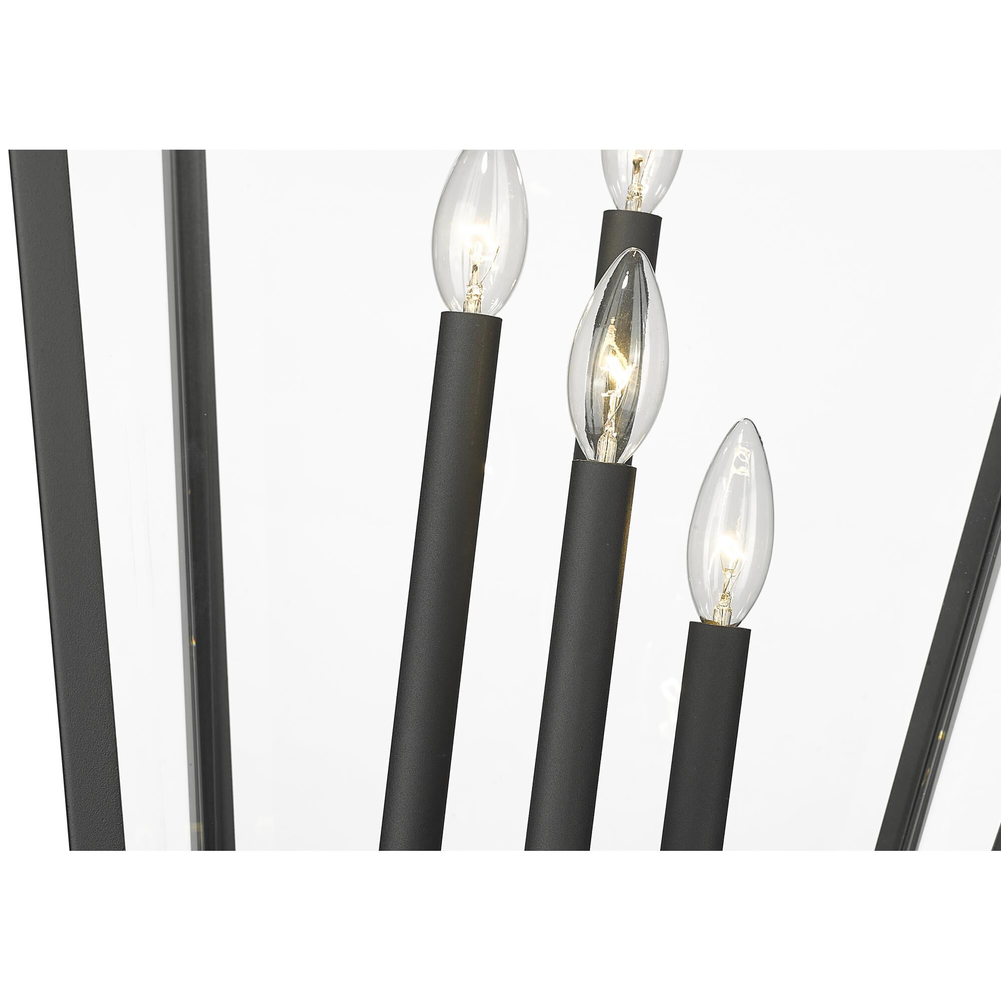 Shown in Black finish and Glass shade