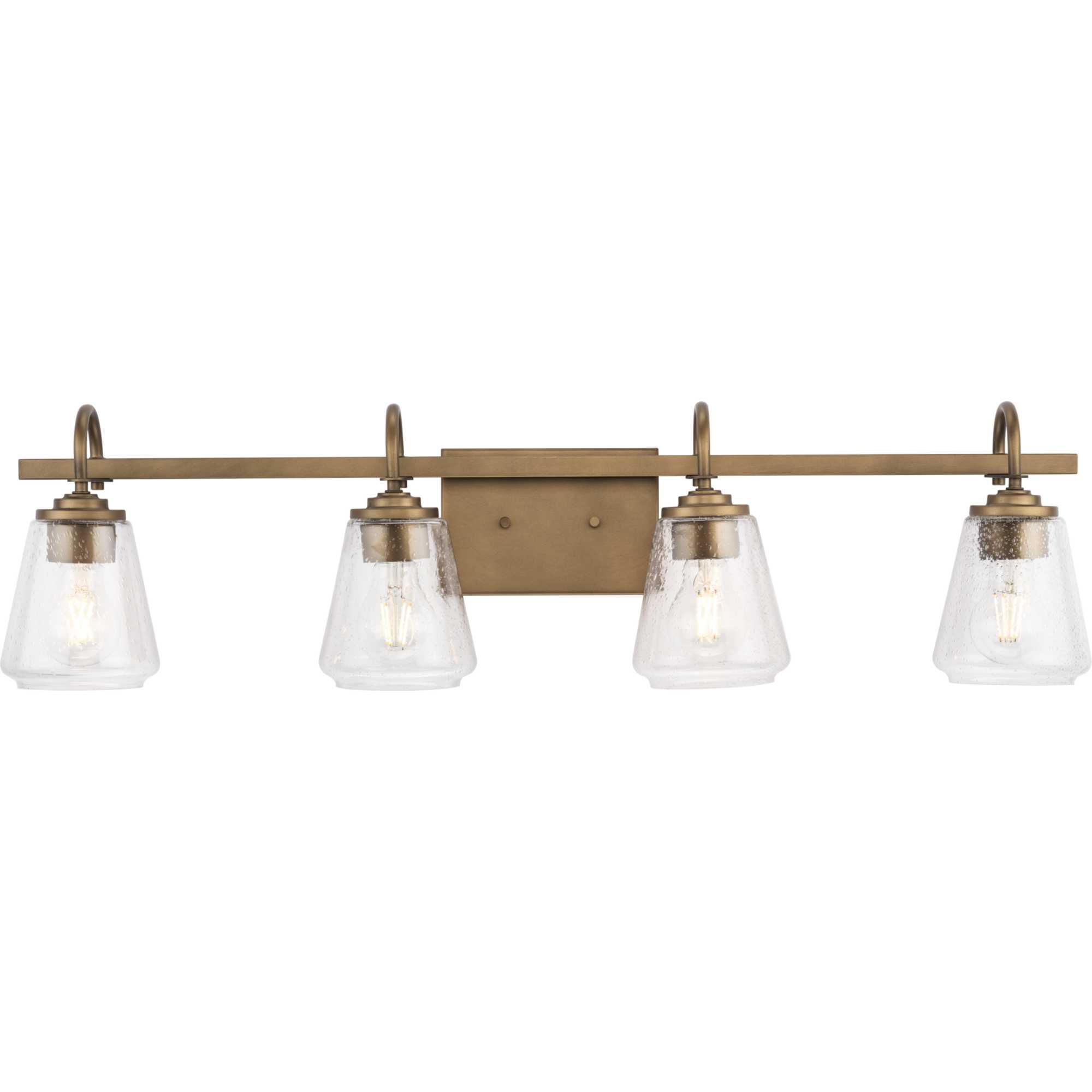 Shown in Aged Bronze finish and Clear Seeded glass