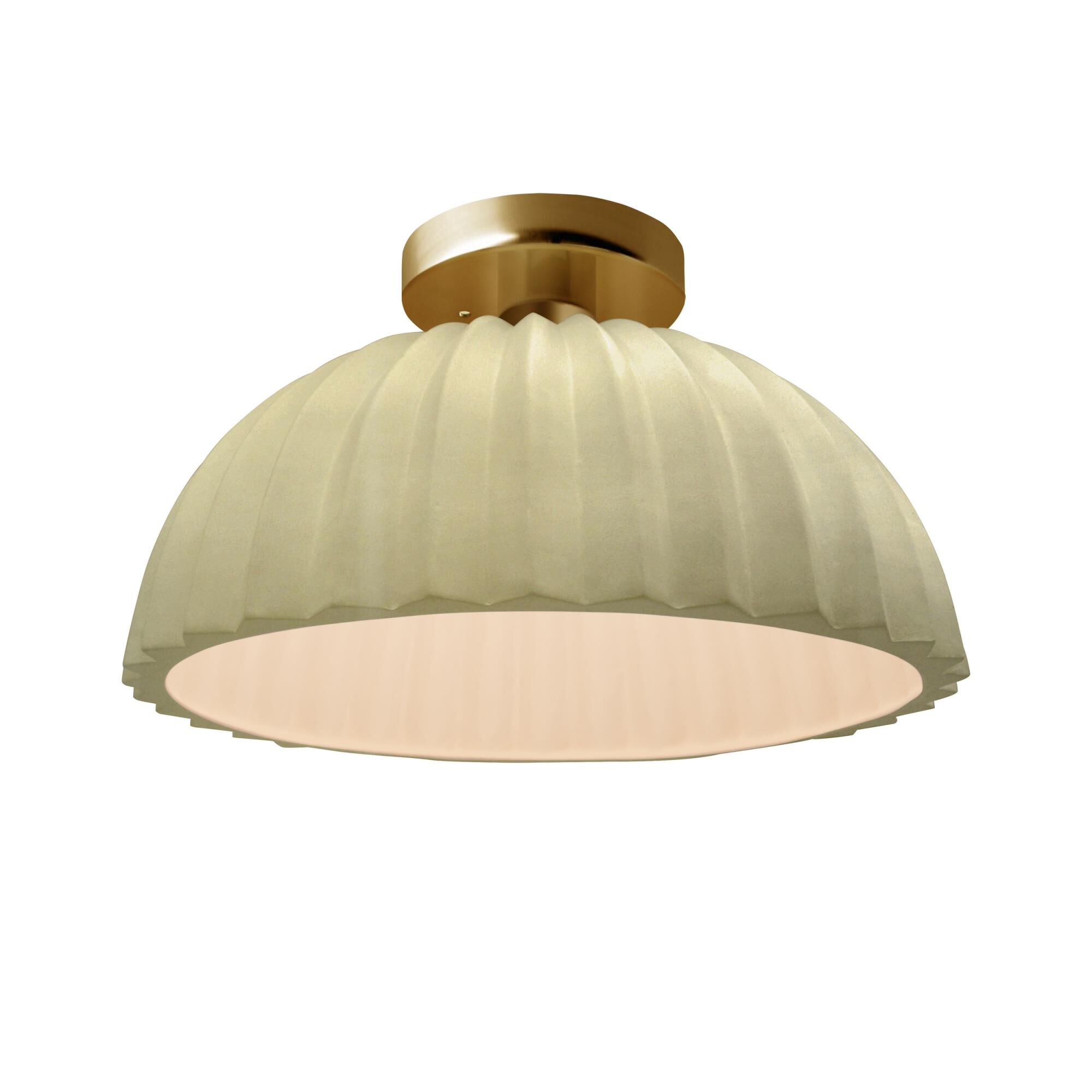Pleated Dome 13 Inch Semi Flush Mount by Justice Design Group