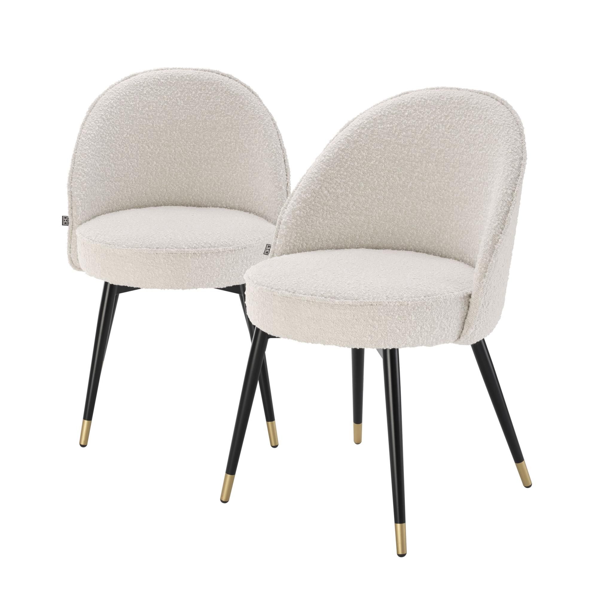 Shown in Boucl Cream | Black & Brass Finish Legs finish