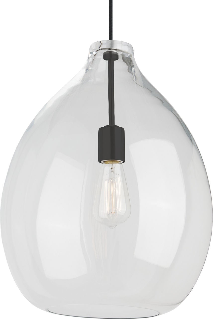 Shown in Black finish and Clear glass