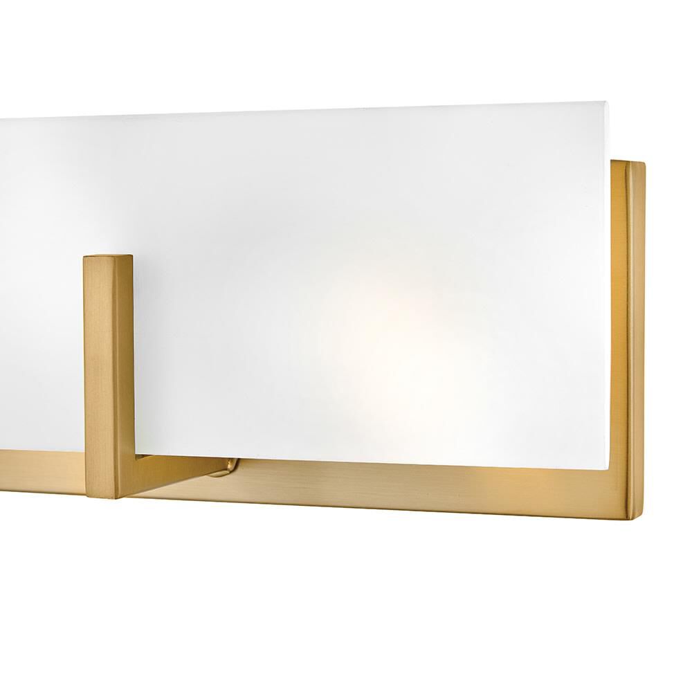 Shown in Lacquered Brass finish and Etched White glass