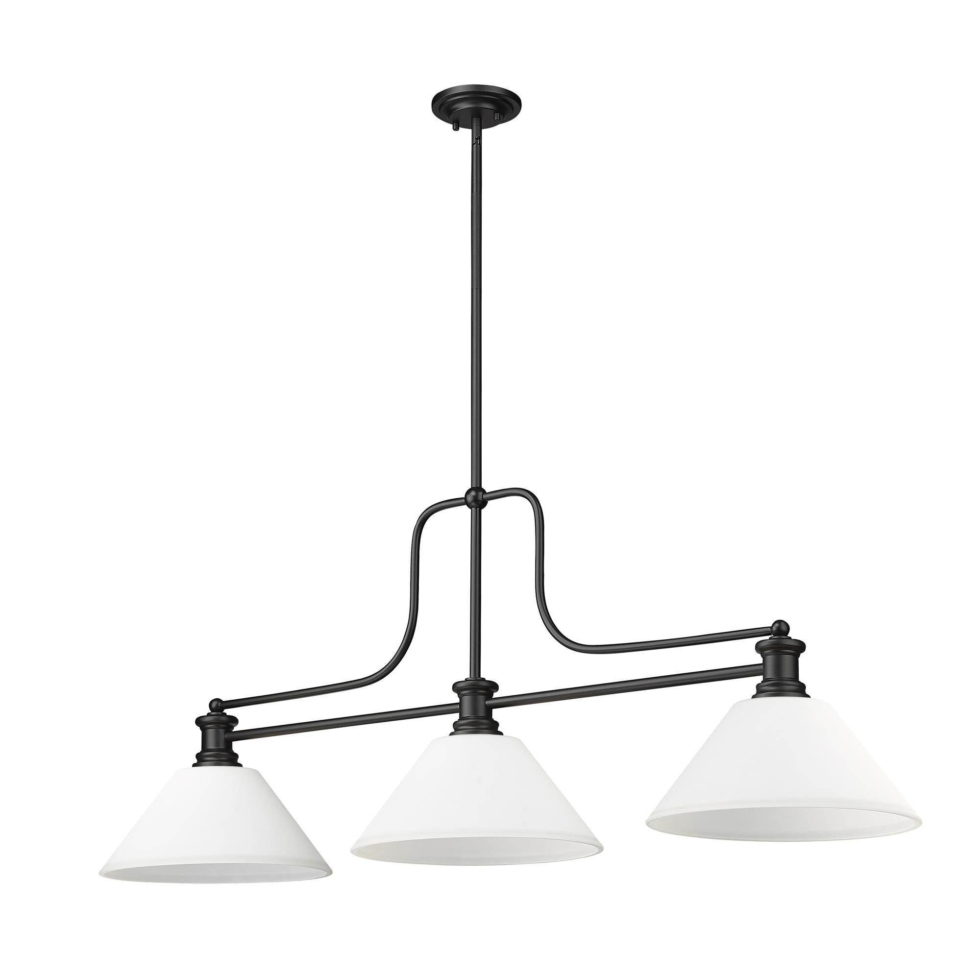 Shown in Matte Black finish and Matte Opal glass