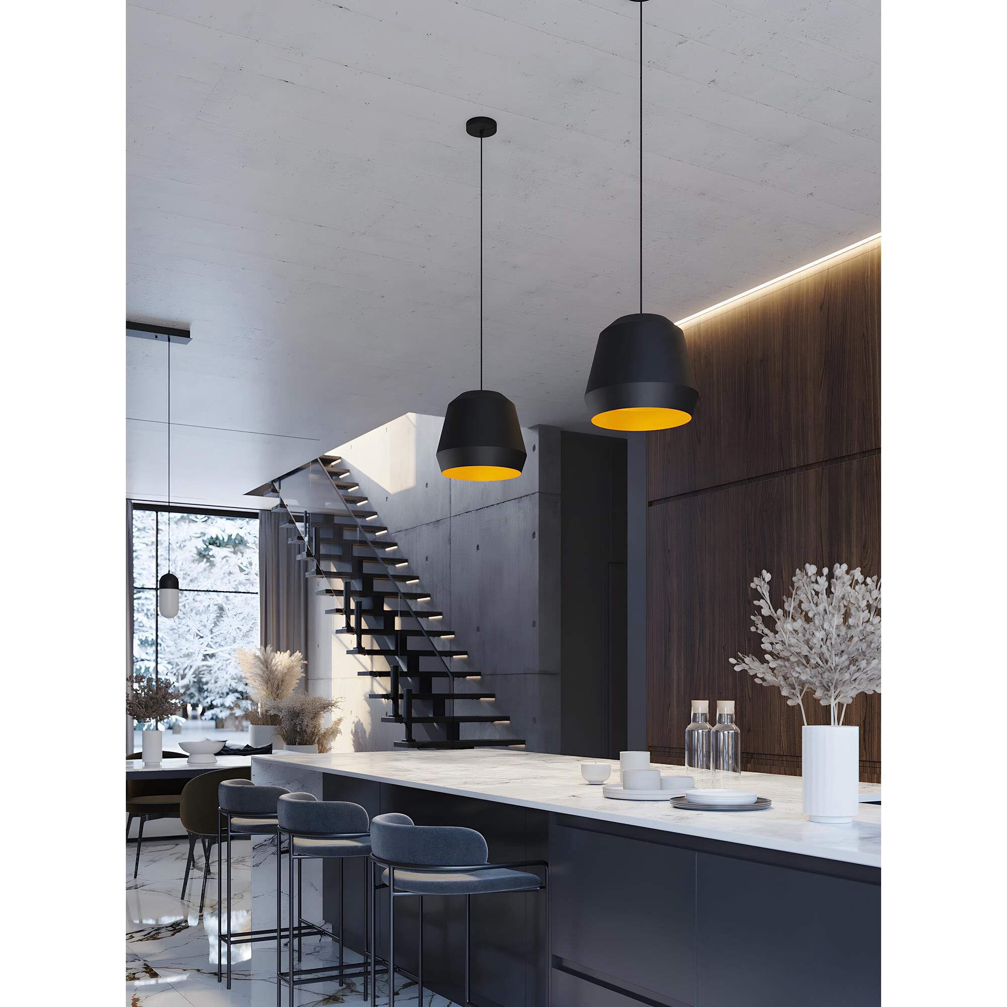 Shown in Black and Gold finish