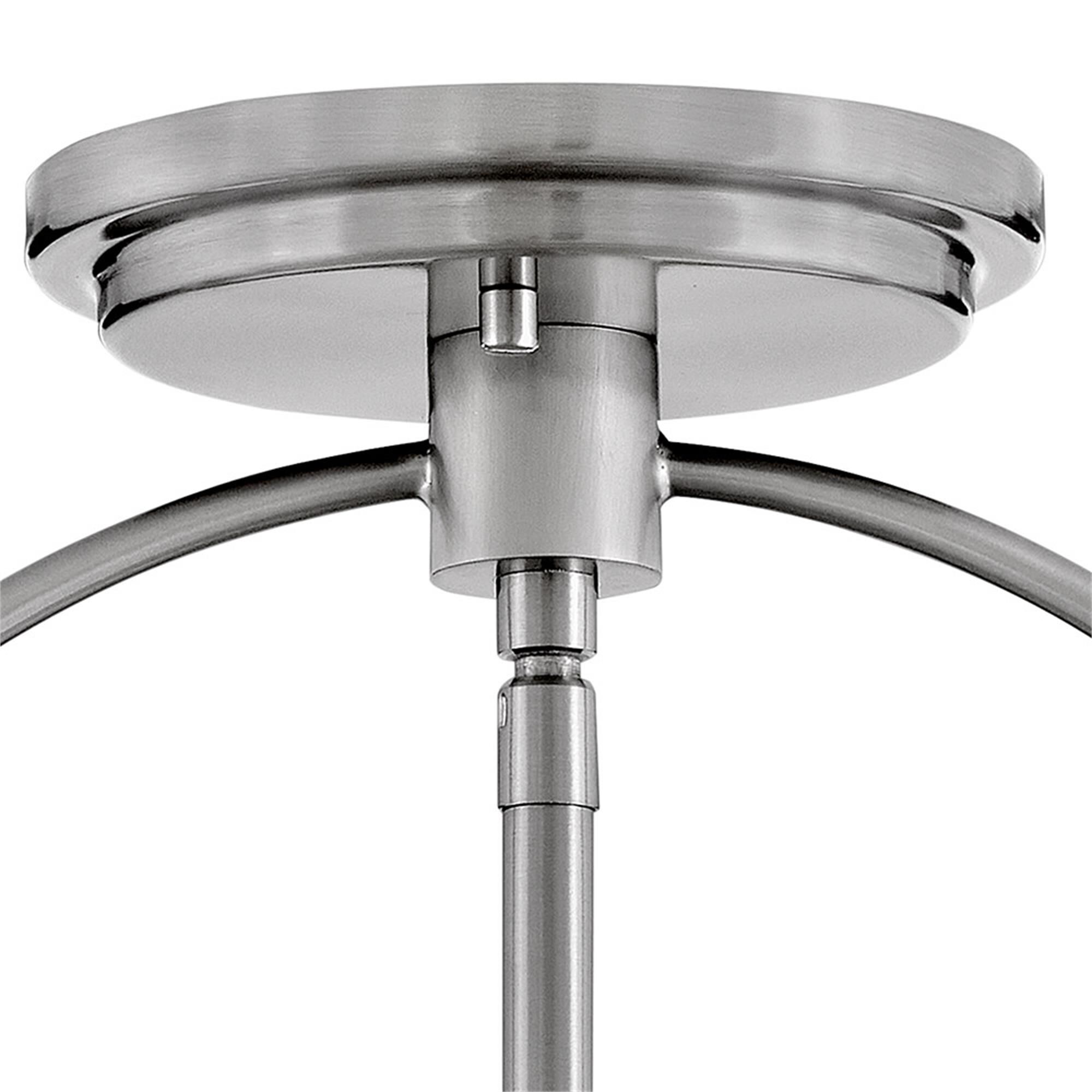 Shown in Brushed Nickel with Black Accents finish and Clear Seedy glass