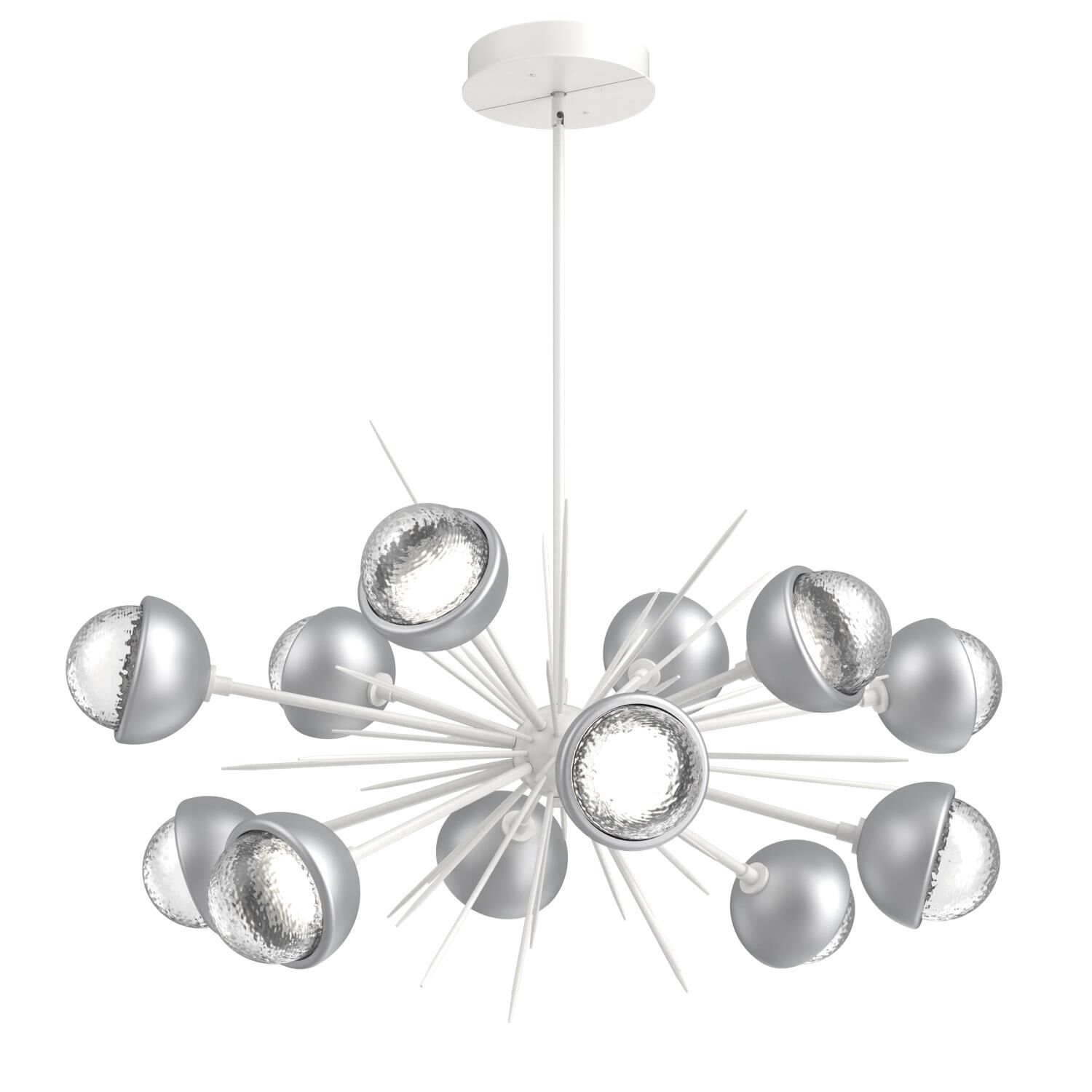 Shown in Salt White finish and Clear glass and Classic Silver accent