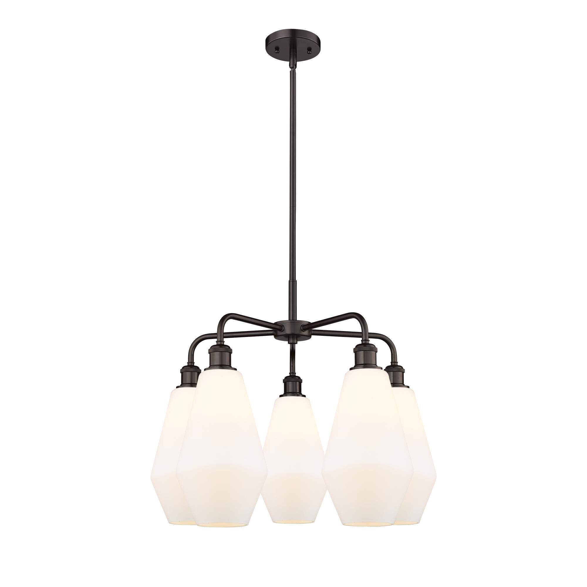 Shown in Oil Rubbed Bronze finish and Cased Matte White glass