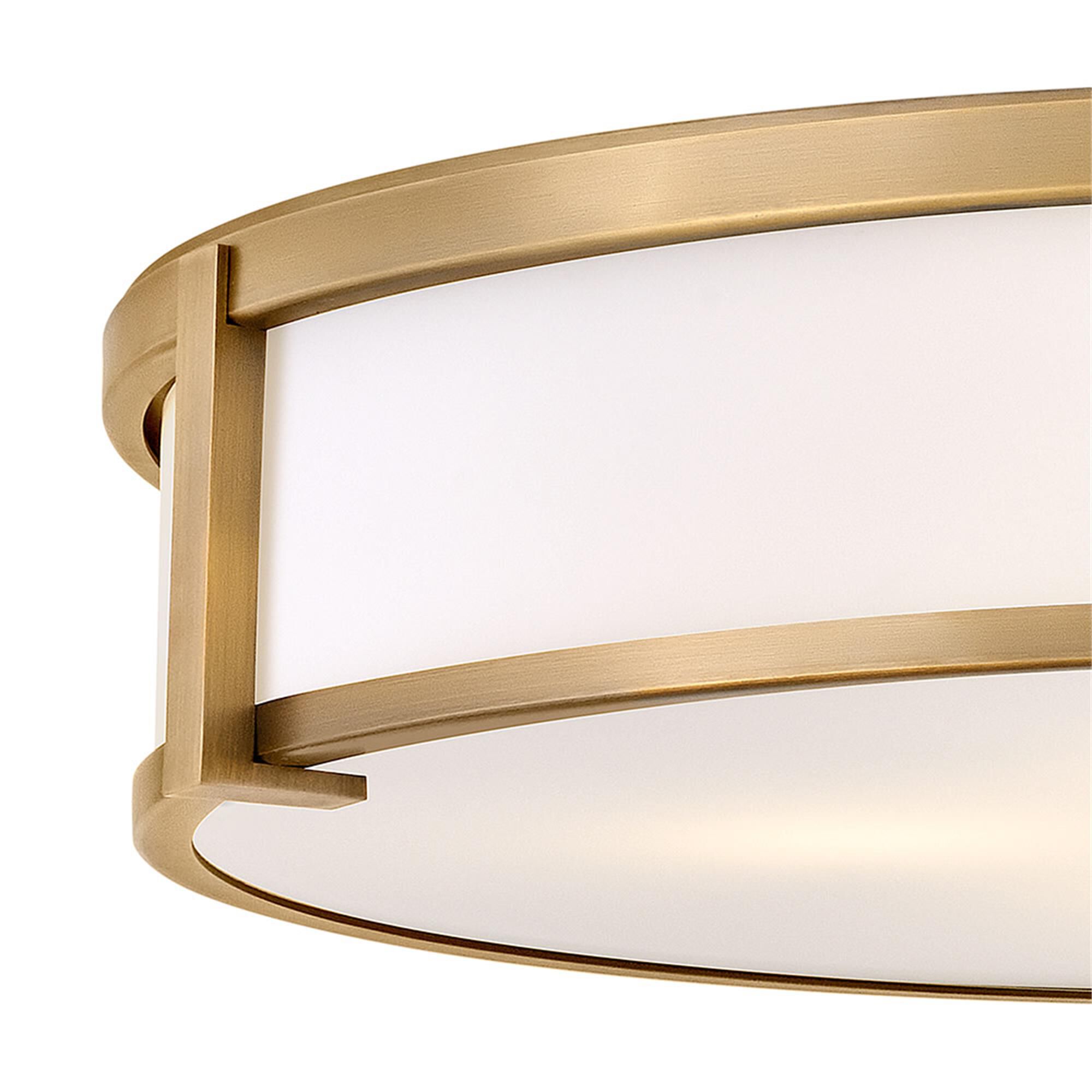 Shown in Brushed Bronze finish and Etched Opal glass