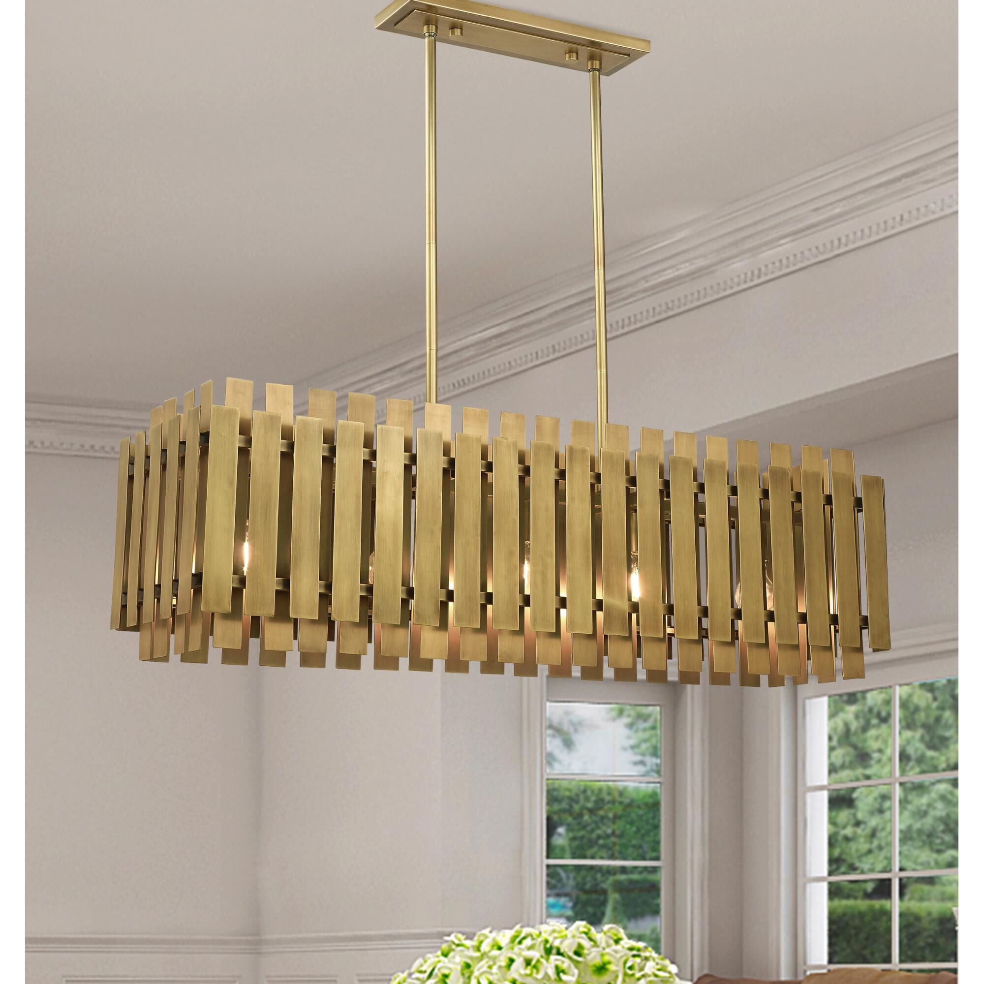 Shown in Natural Brass finish and Natural Brass Metal shade
