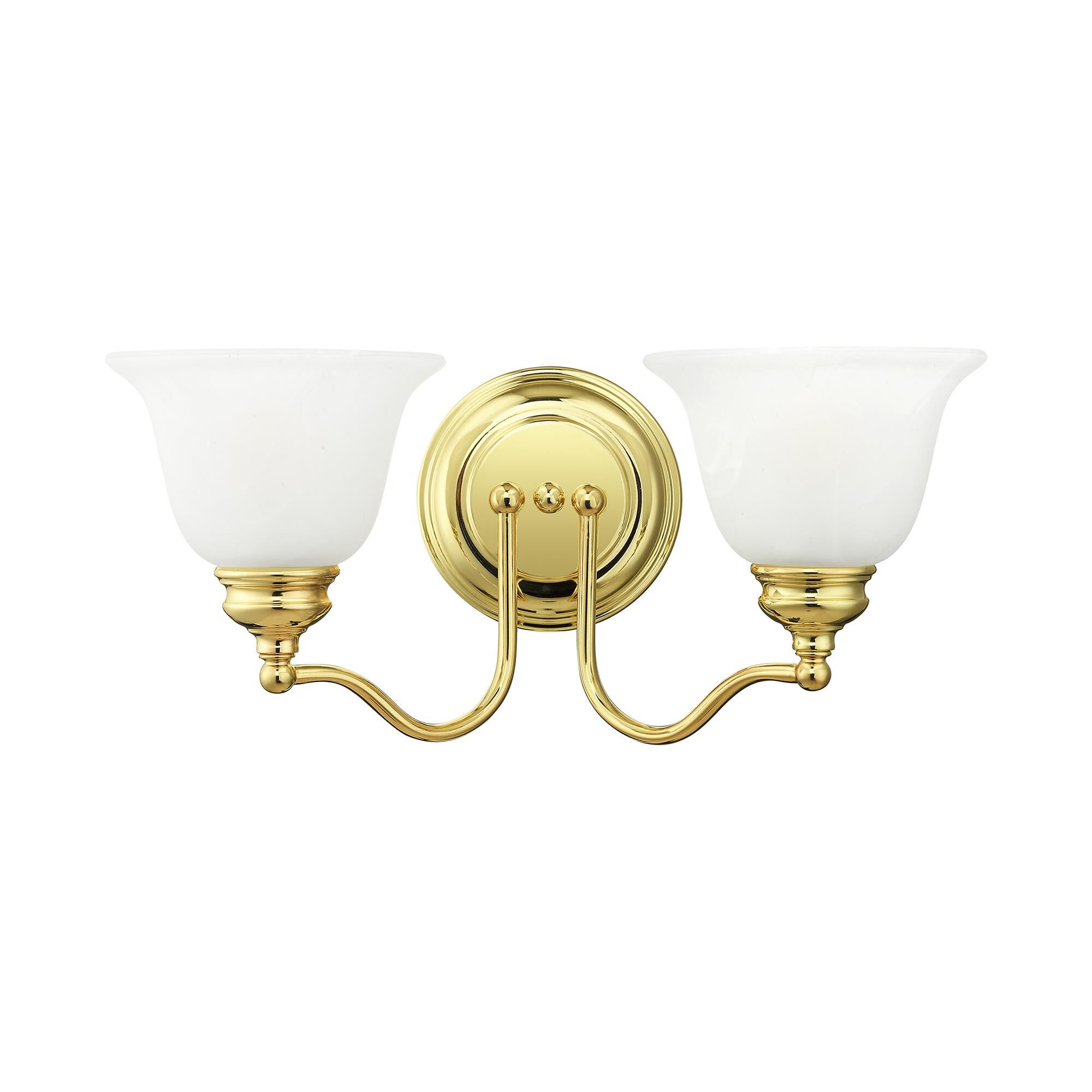 Shown in Polished Brass finish and White Alabaster glass