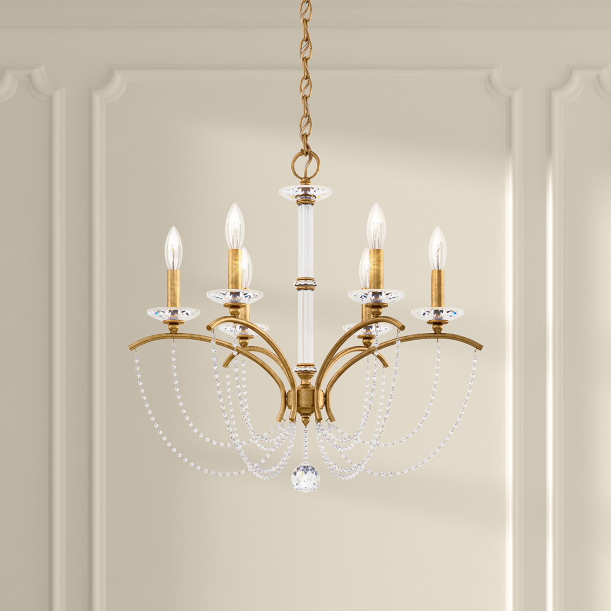Shown in Heirloom Gold finish and Clear Optic crystal