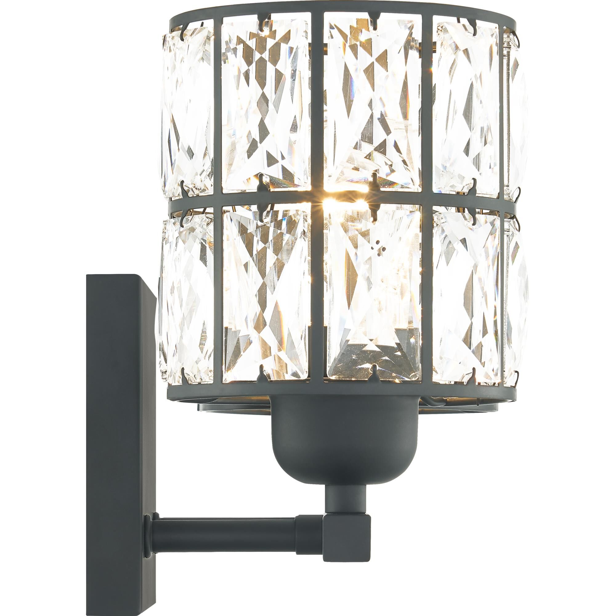 Shown in Matte Black finish and Y crystal and Clear Beveled Crystal shade