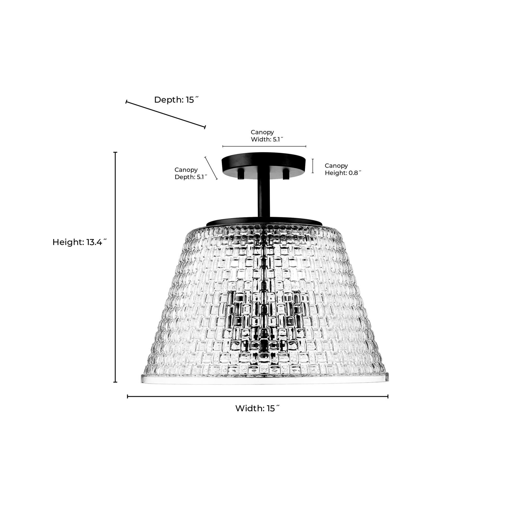 Saben 15 Inch Semi Flush Mount by Millenium Lighting