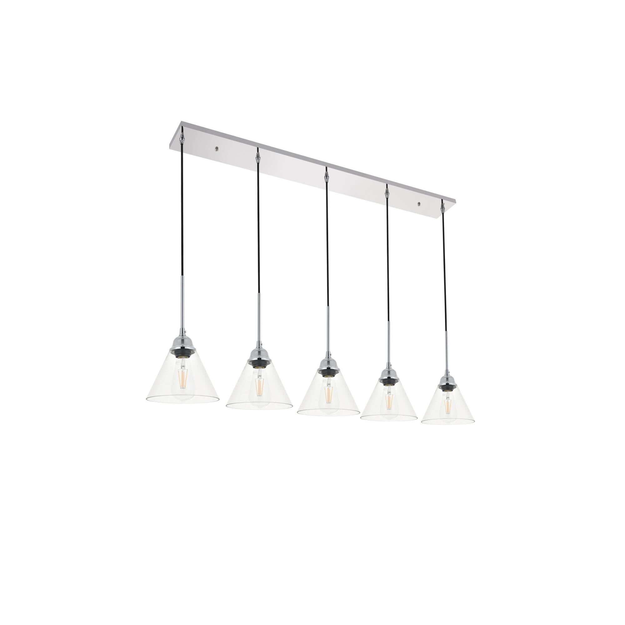 Histoire 47 Inch 5 Light Linear Suspension Light by Elegant Lighting