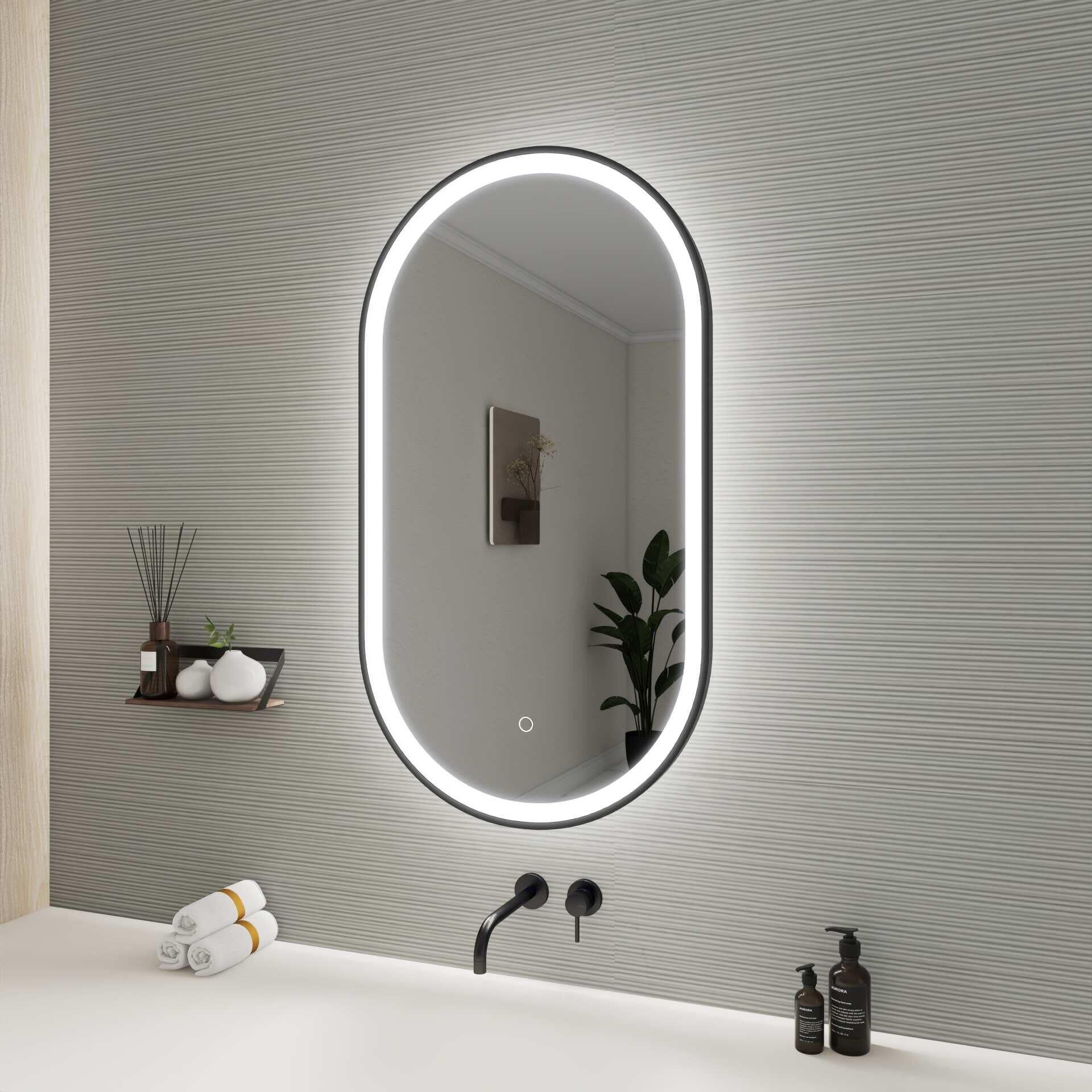Harmoni 36 Inch Oval LED Lighted Mirror by Elegant Decor