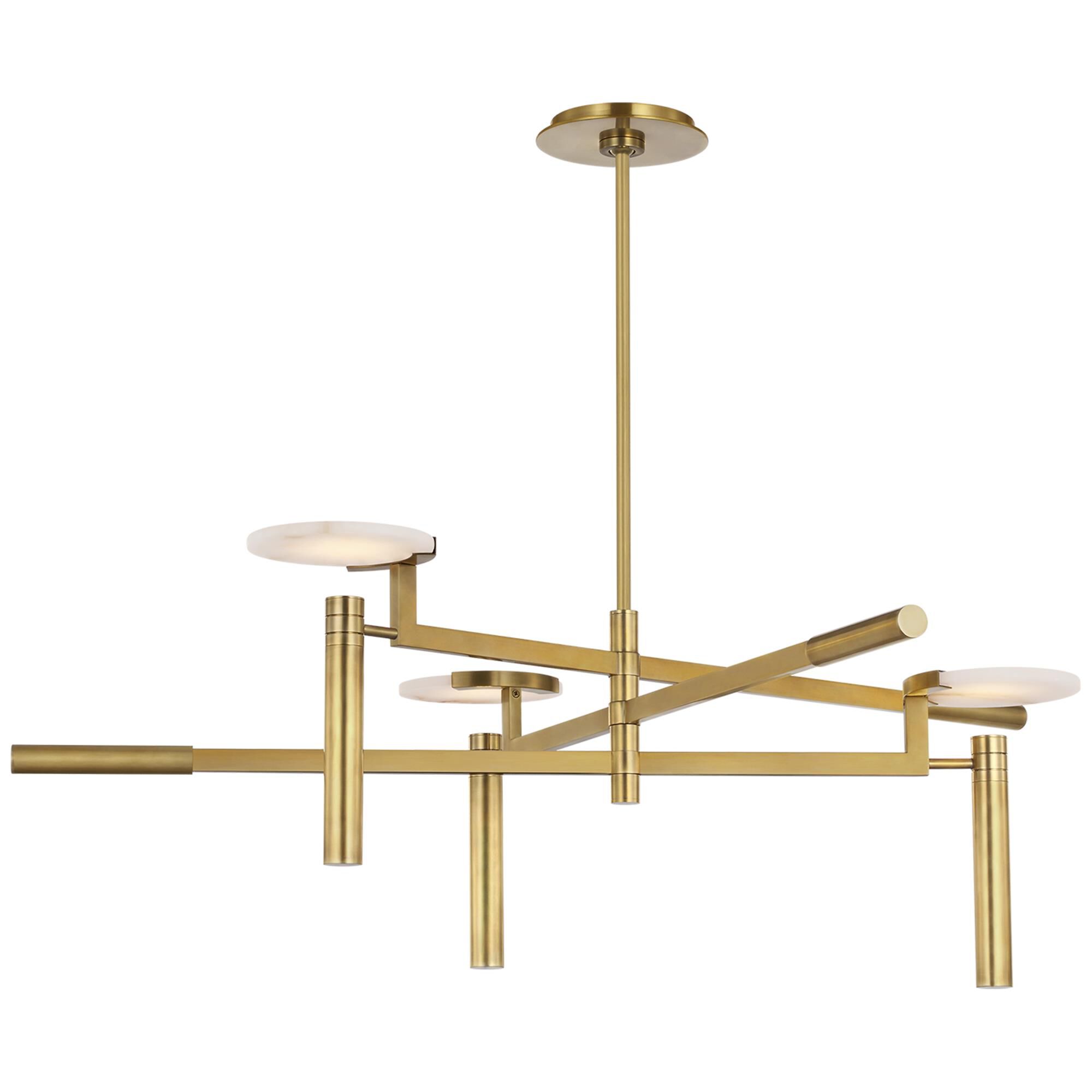 Shown in Antique-Burnished Brass finish and Alabaster shade